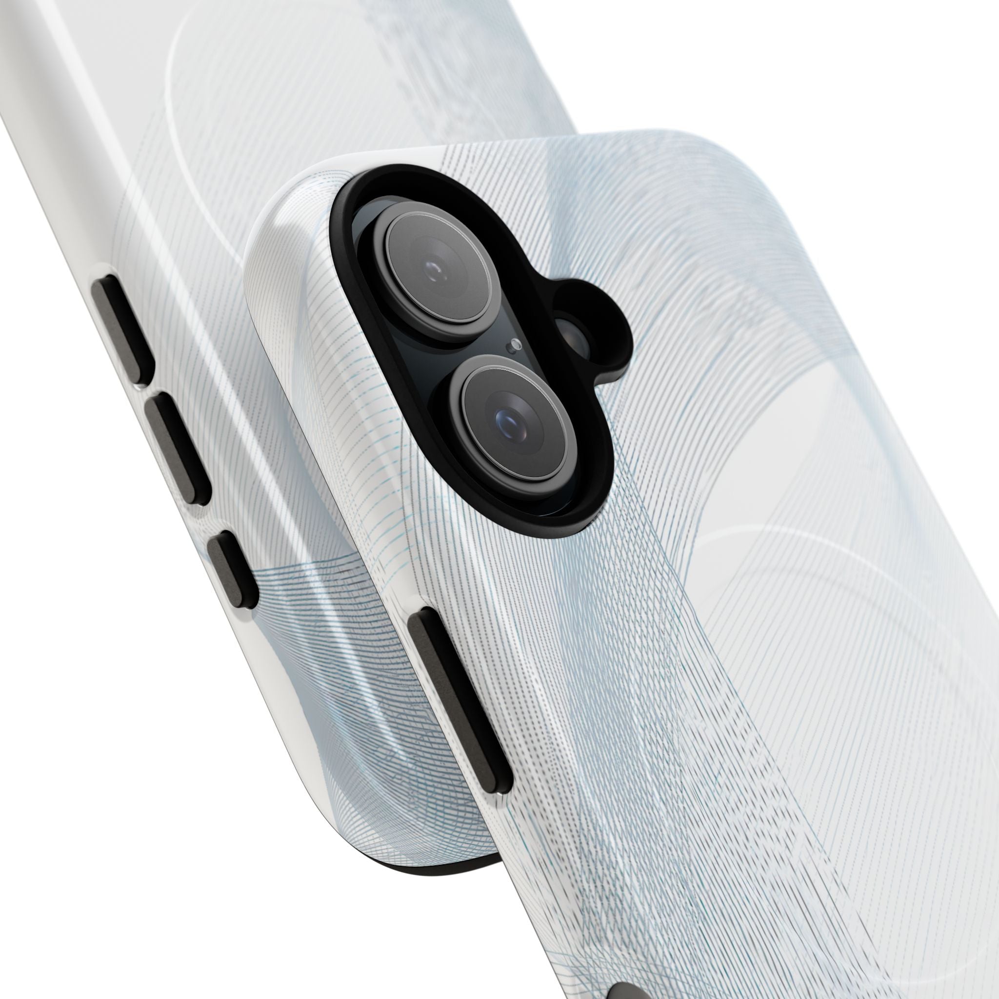 White Tough 2.0 Magsafe Phone Case for iPhone - Arctic Line Current