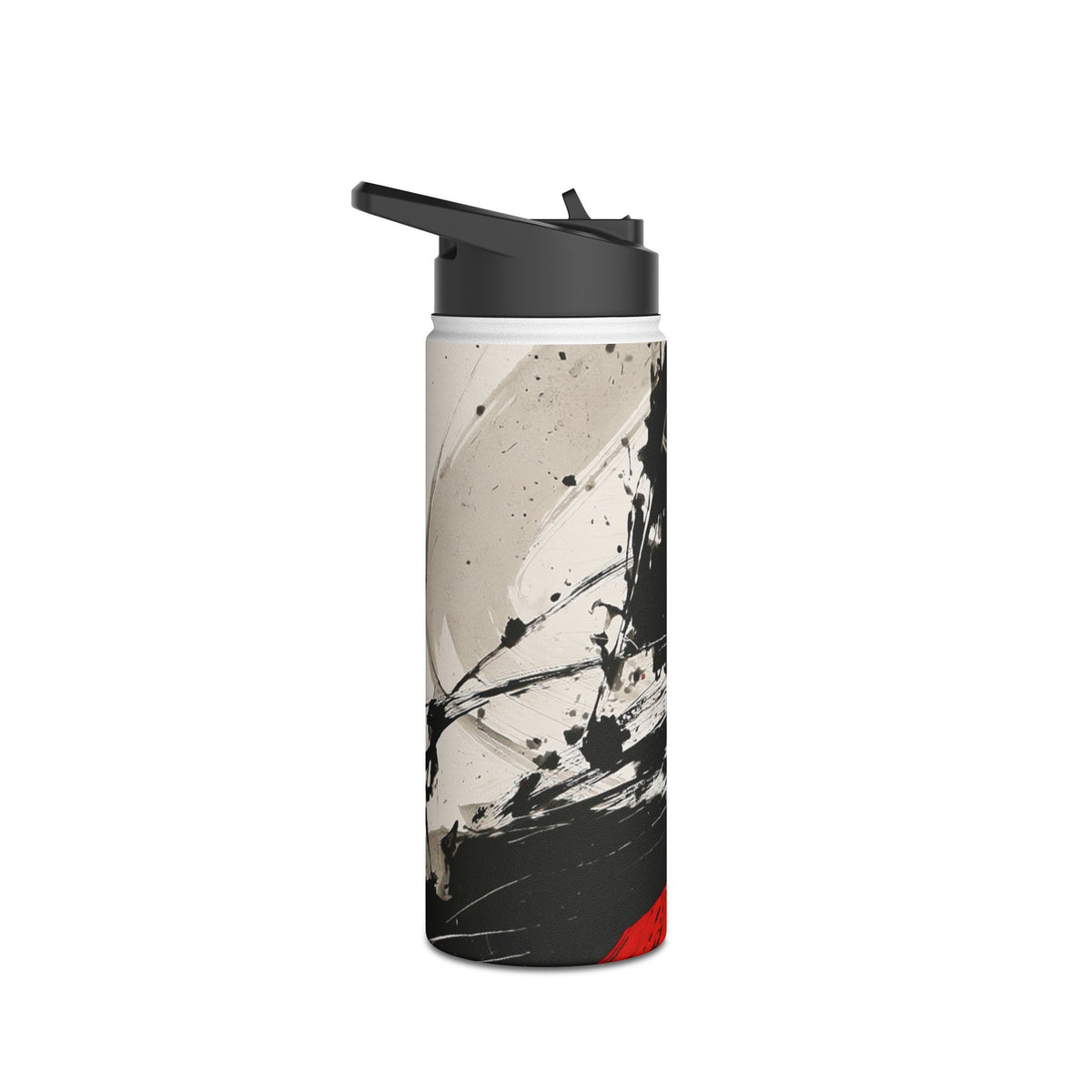 Crimson Sumi Slash · Insulated Water Bottle · White
