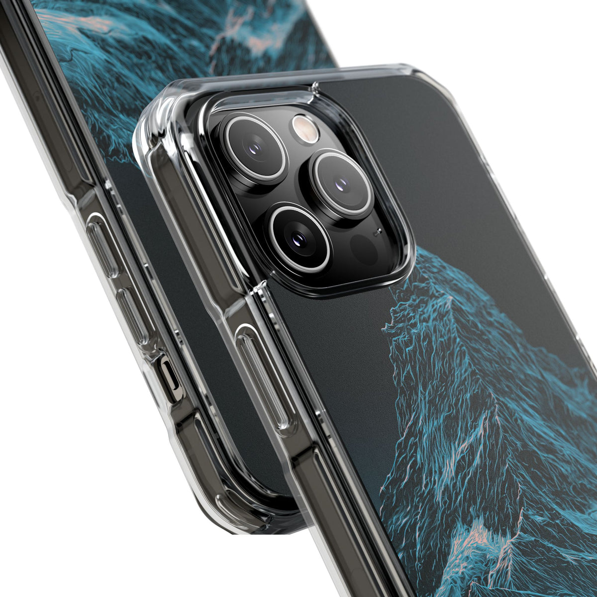 Glacial Alpine Peak · Clear Impact Magnetic Phone Case for iPhone · Blue