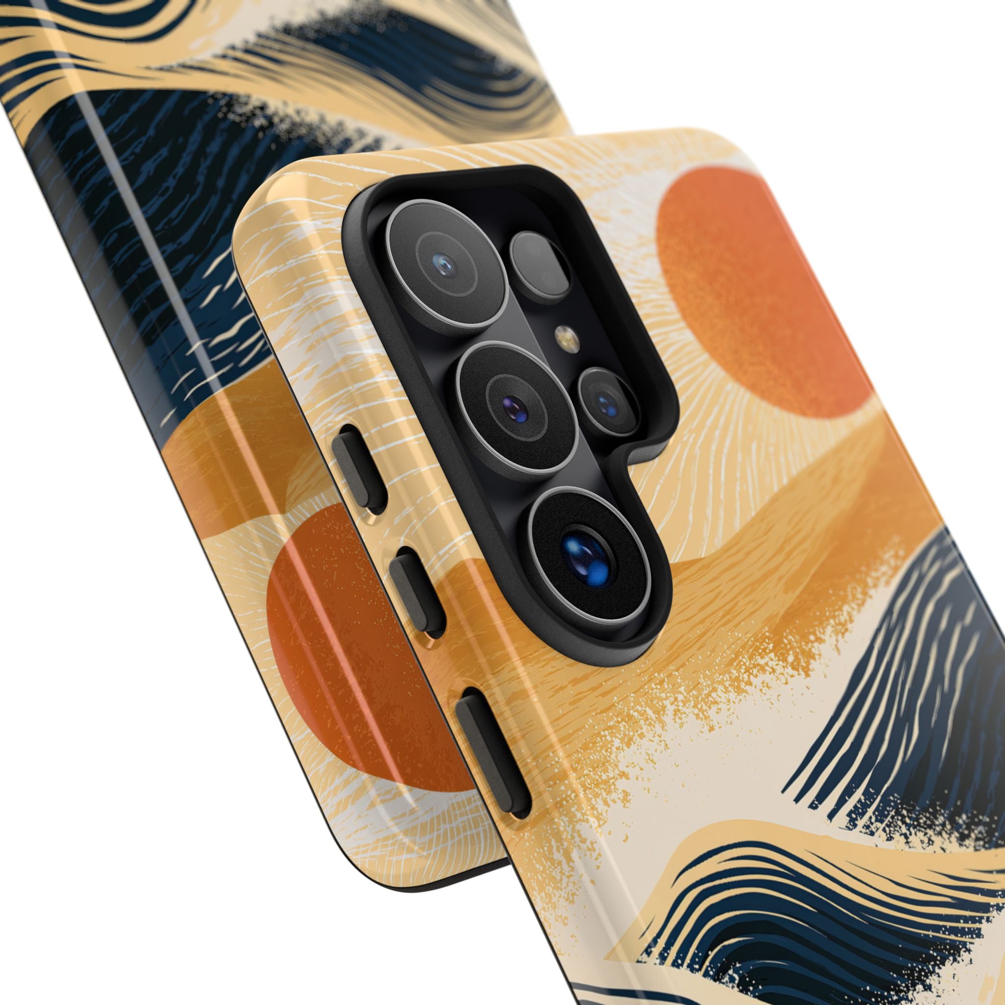 Blue Tough Phone Case for Samsung - Kyoto Cresting Tide
