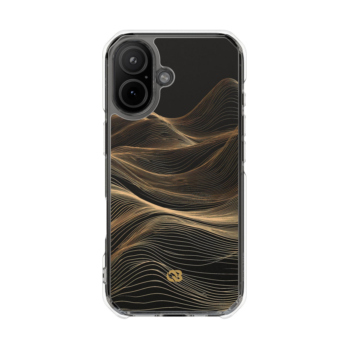 Black Impact MagSafe Phone Case for iPhone - Copper Topo Ridge