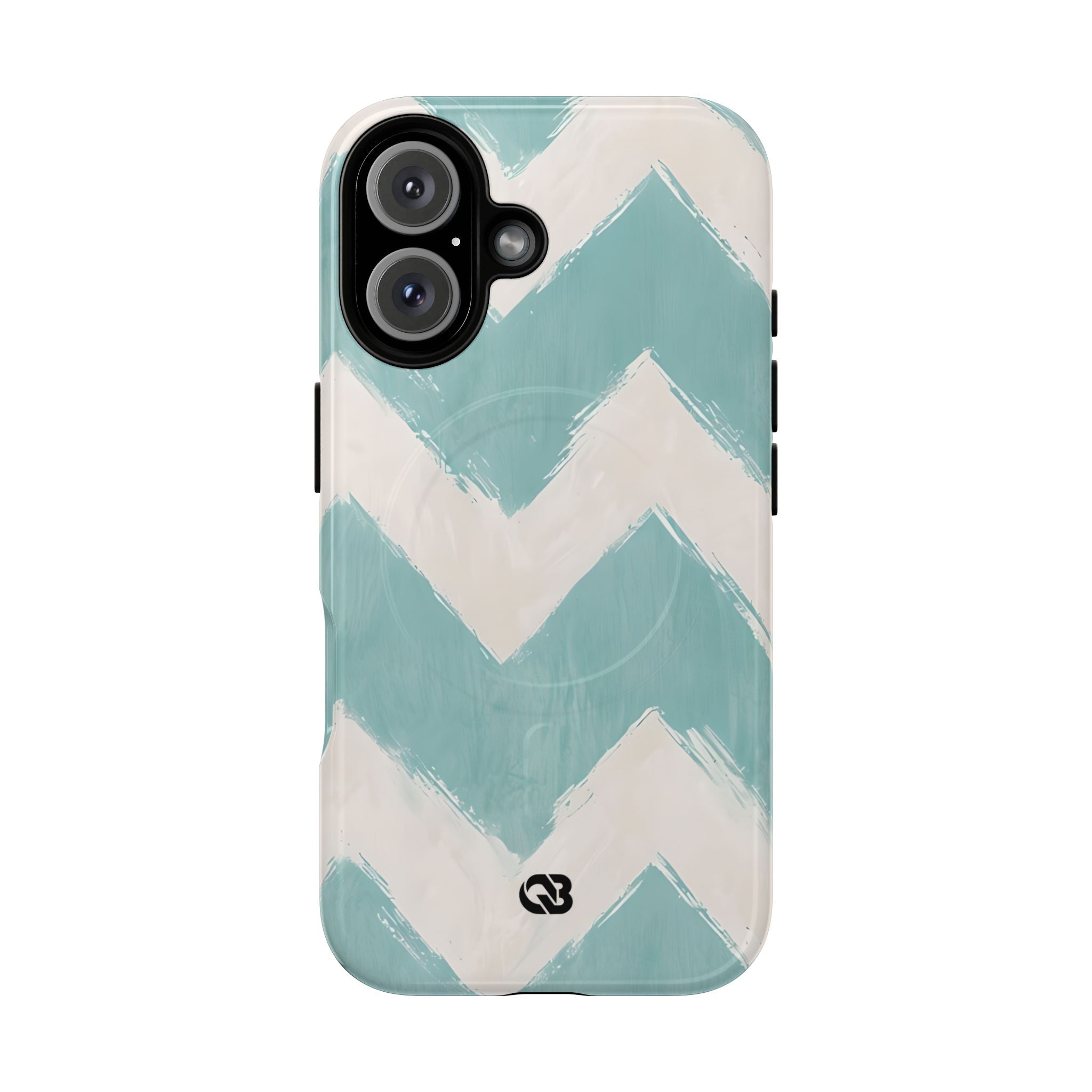 Teal Painted Chevron · Tough+ Phone Case for iPhone · Magsafe