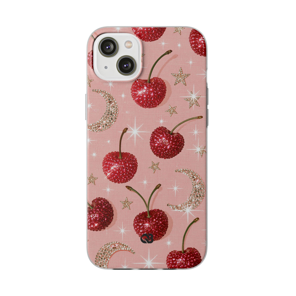 Bedazzled Ruby Cherries · Lite Phone Case for iPhone · Pink