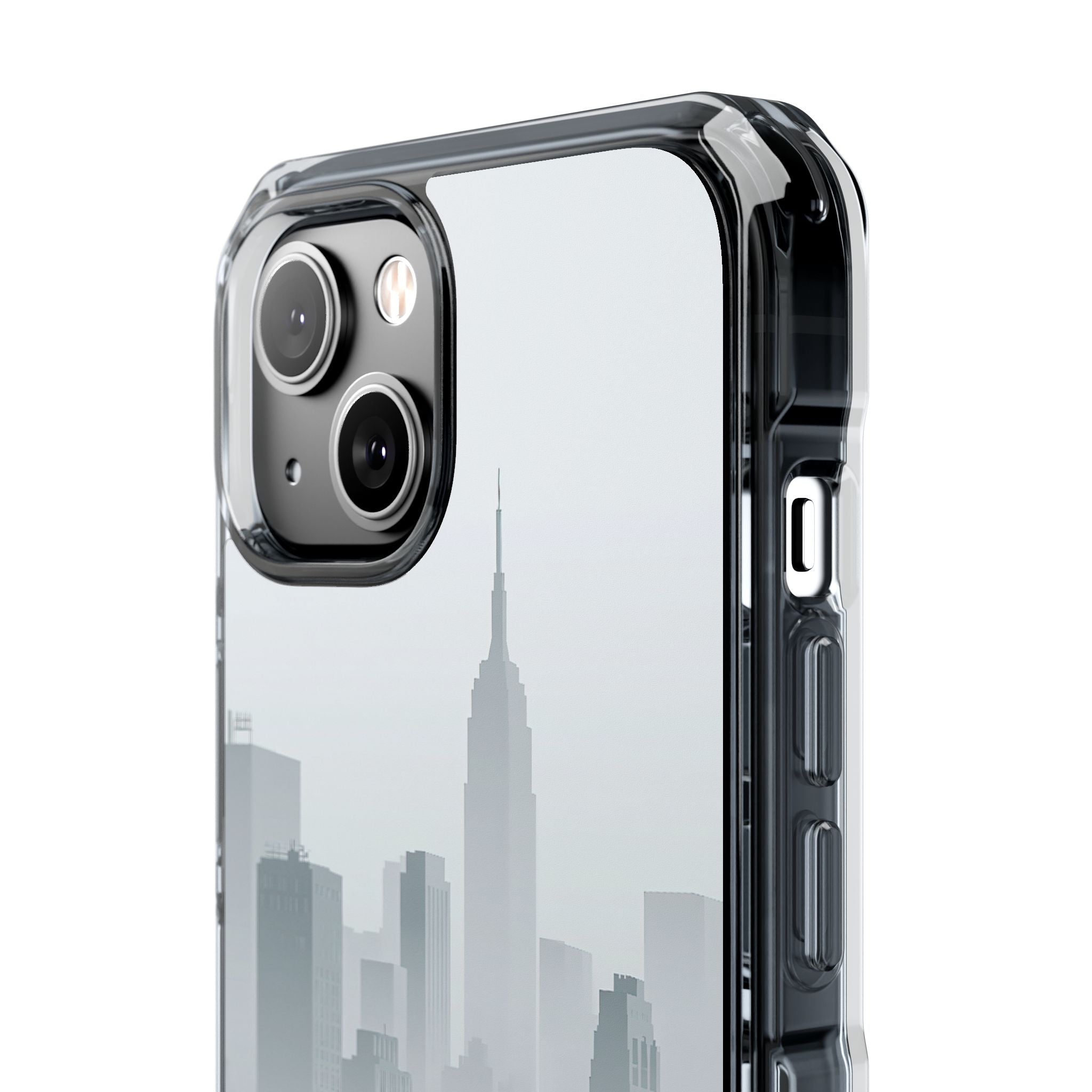 Grey Impact MagSafe Phone Case for iPhone - Steel Mist Skyline