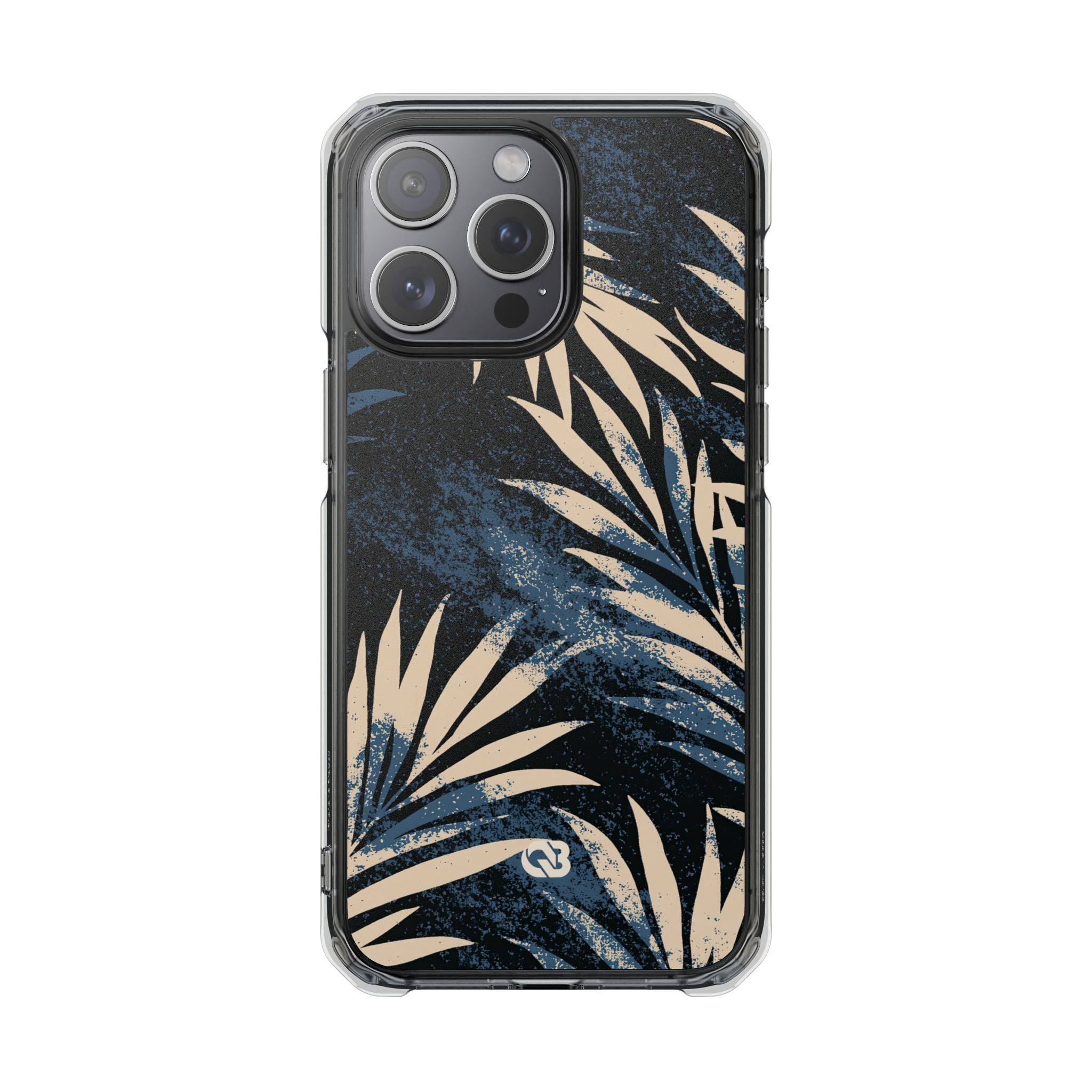 Blue Impact MagSafe Phone Case for iPhone - Midnight Indigo Palm