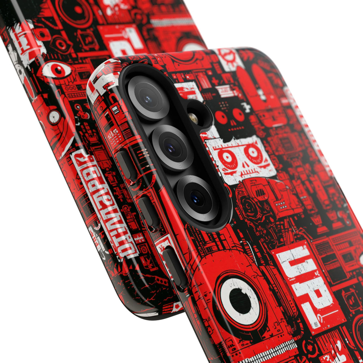 Neo Mecha Collage · Tough Phone Case for Samsung · Red