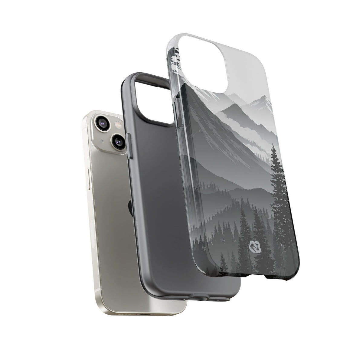 Grey Tough Phone Case for iPhone - Granite Ridge Mist