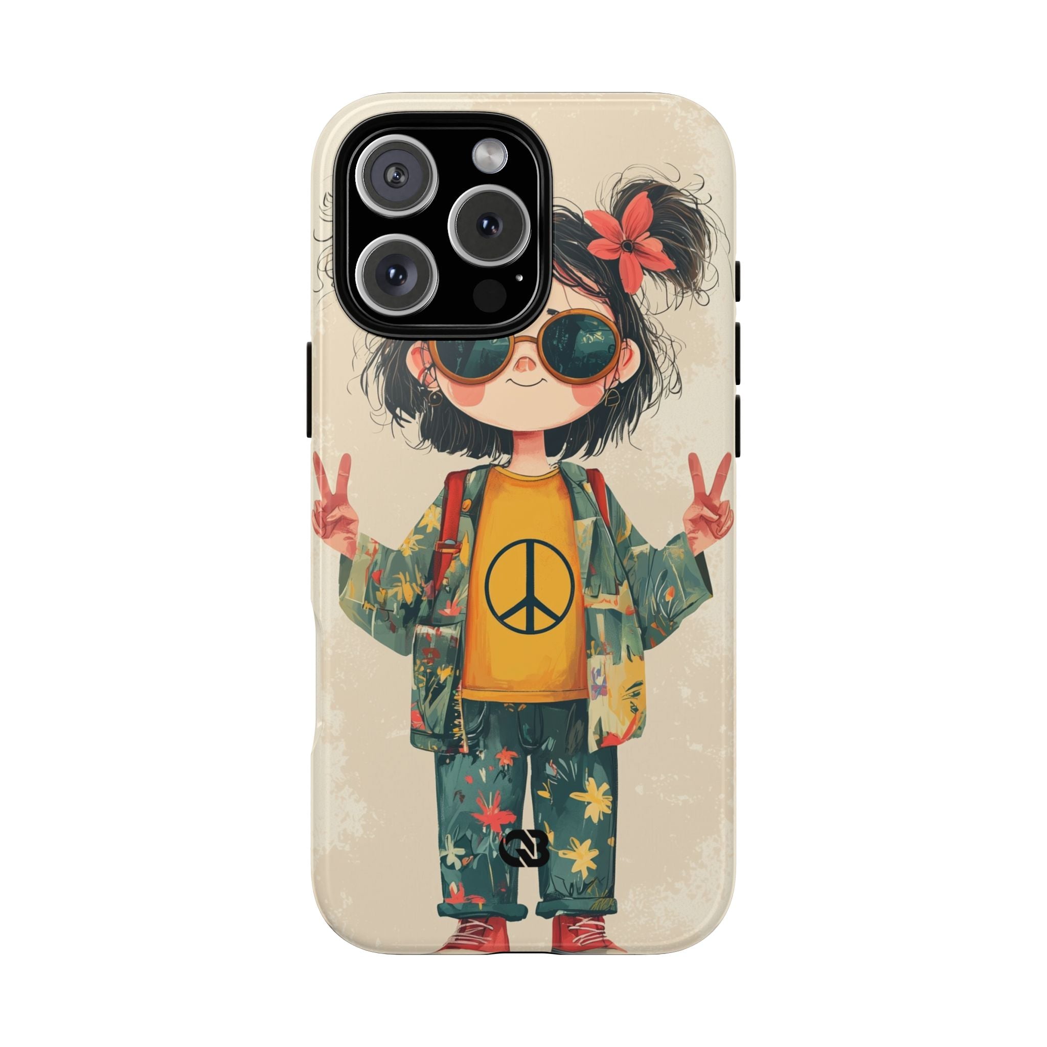 Retro Peace Girl · Tough Phone Case for iPhone