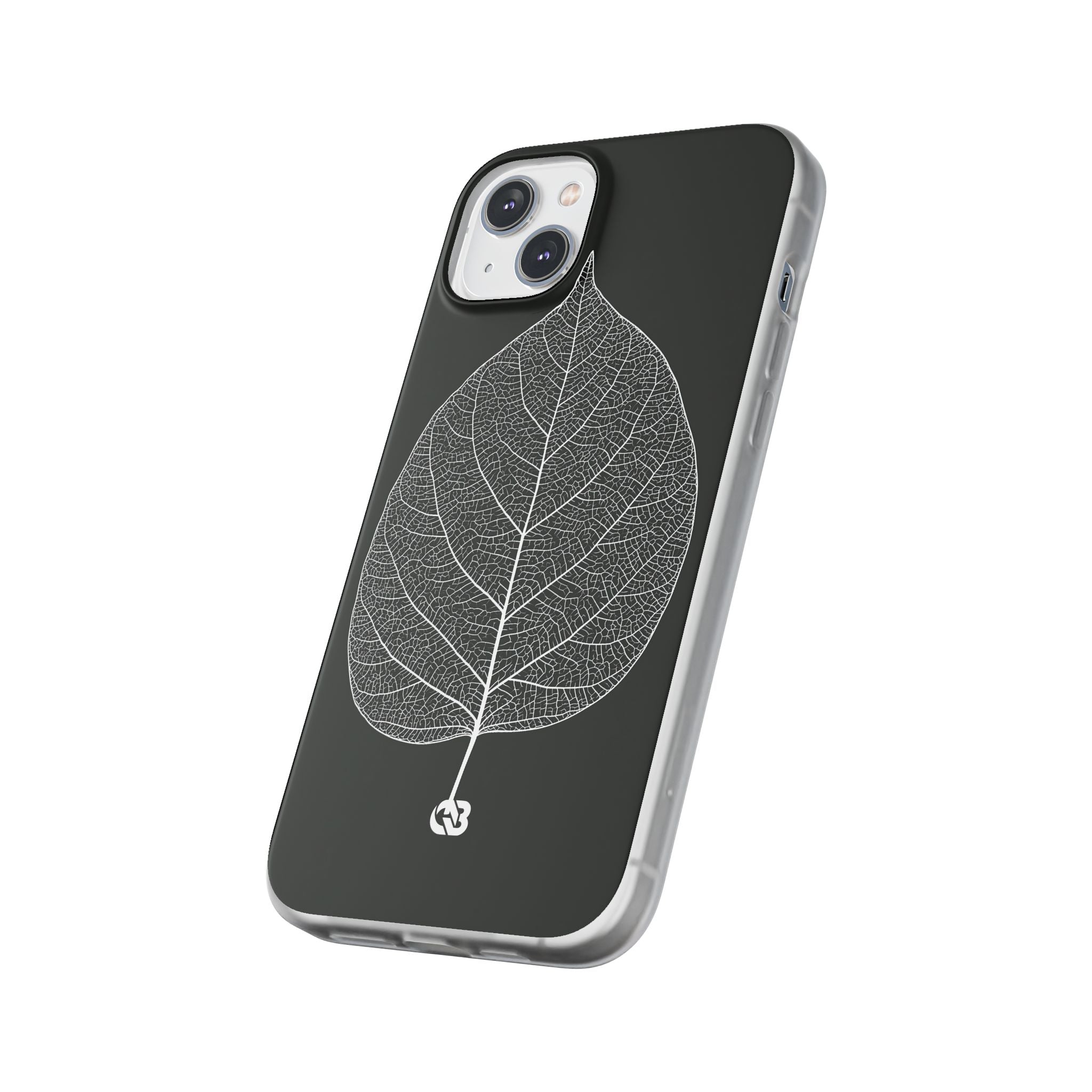 Black Lite Phone Case for iPhone - Bleached Leaf Lattice