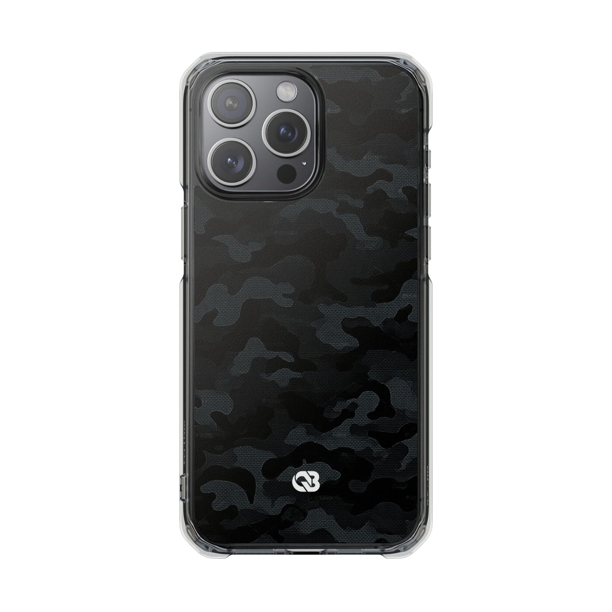 Blackout Urban Camo · Clear Impact Magnetic Phone Case for iPhone · Black