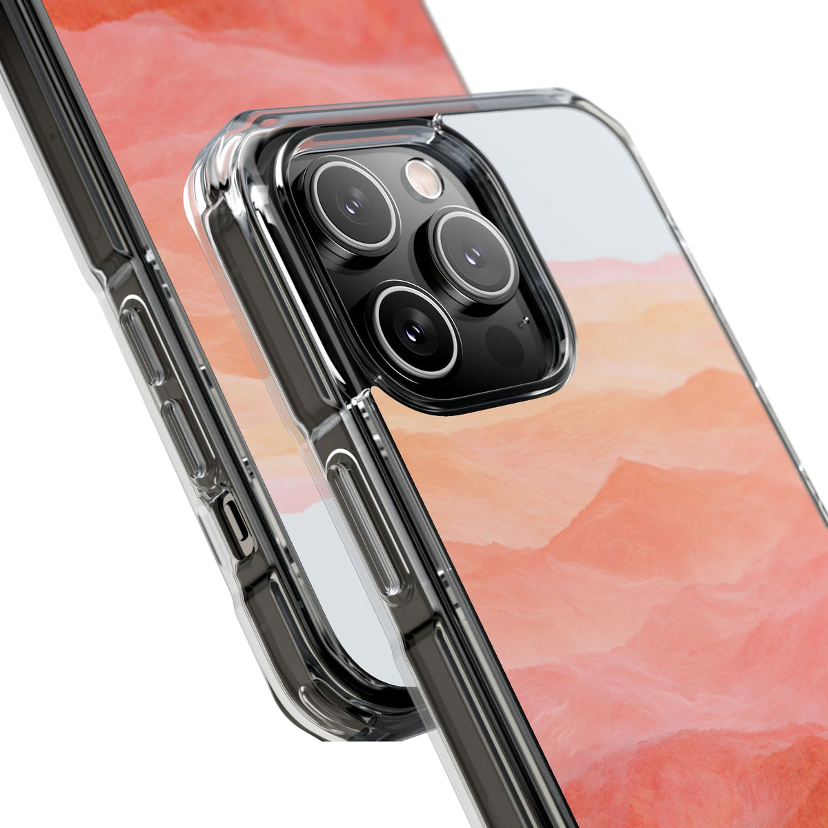 Alpenglow Ridge Vista · Clear Impact Magnetic Phone Case for iPhone · Orange