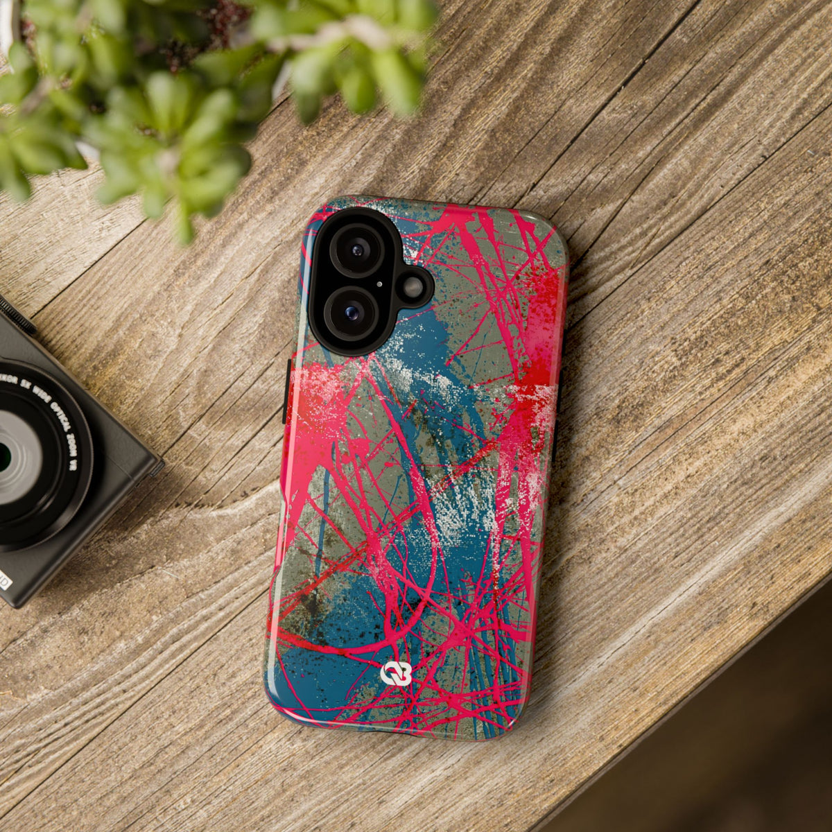 Neon Static Drip · Tough Phone Case for iPhone · Pink