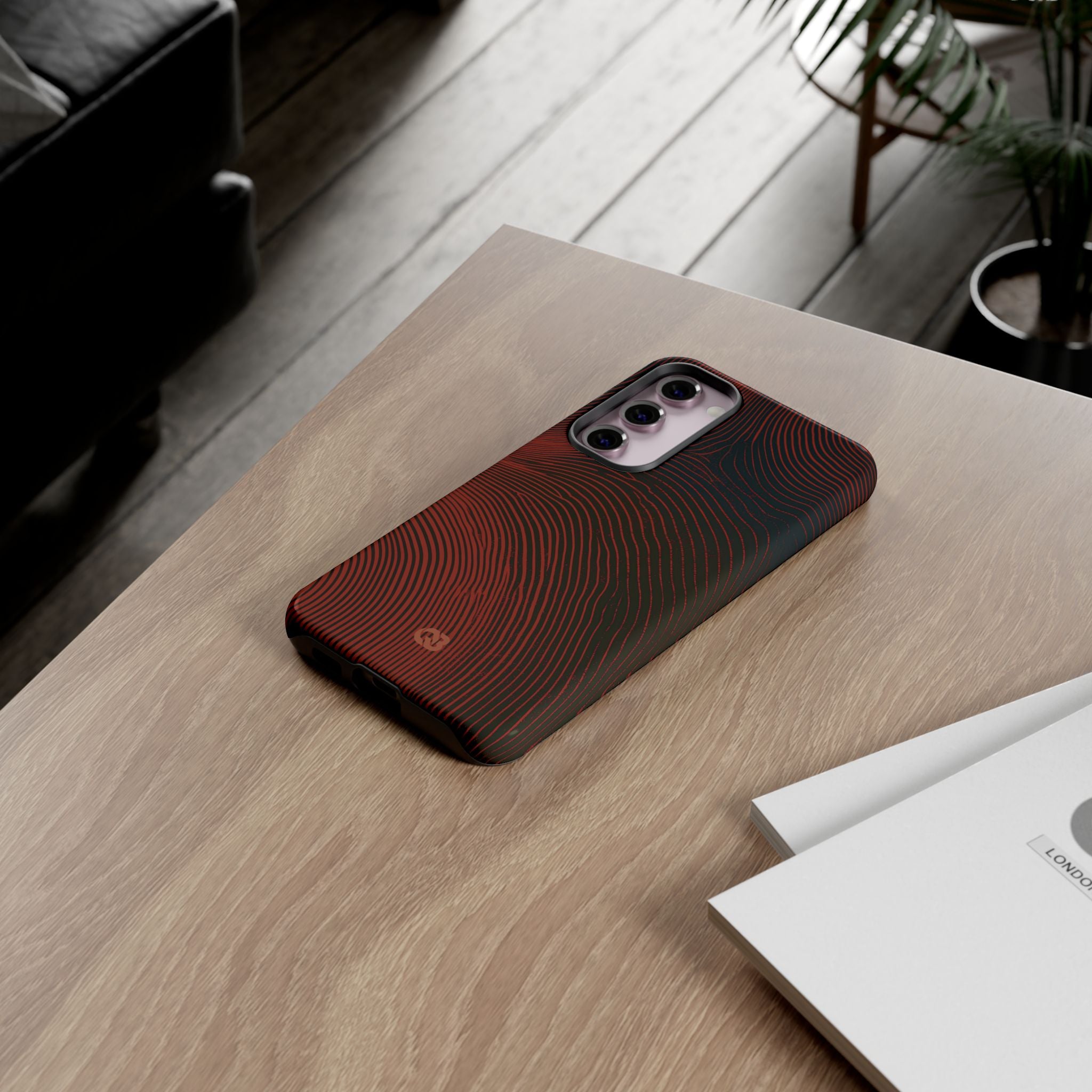 Red Tough Phone Case for Samsung - Terracotta Nerve Map