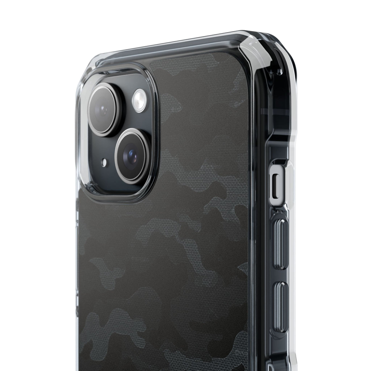Blackout Urban Camo · Clear Impact Magnetic Phone Case for iPhone · Black
