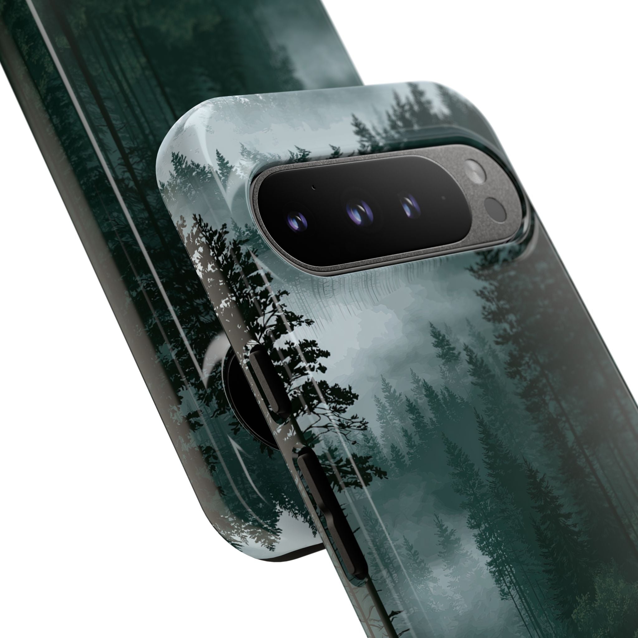 Green Tough Phone Case for Google Pixel - Misty Evergreen Mirror
