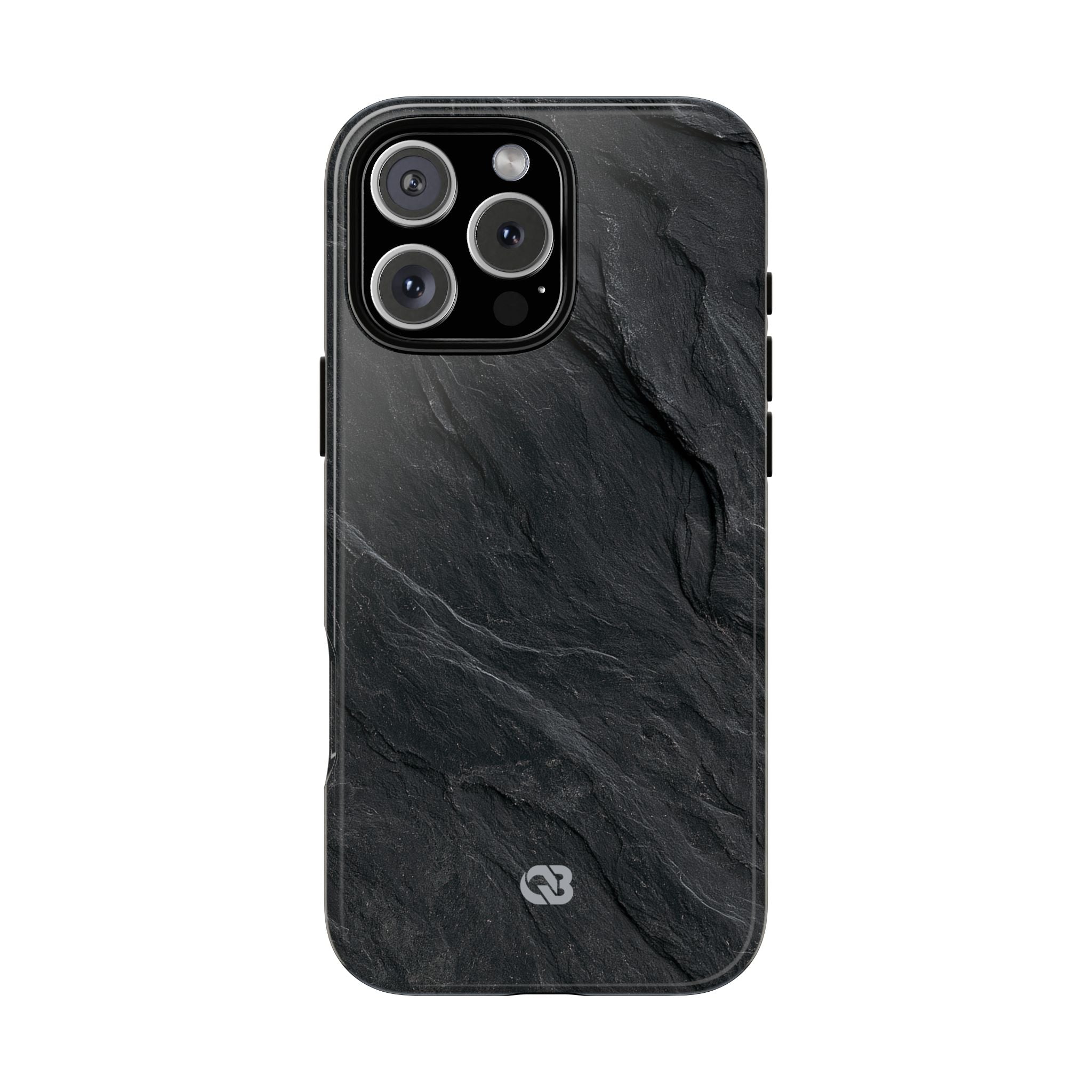 Black Tough Phone Case for iPhone - Midnight Slate Ridge