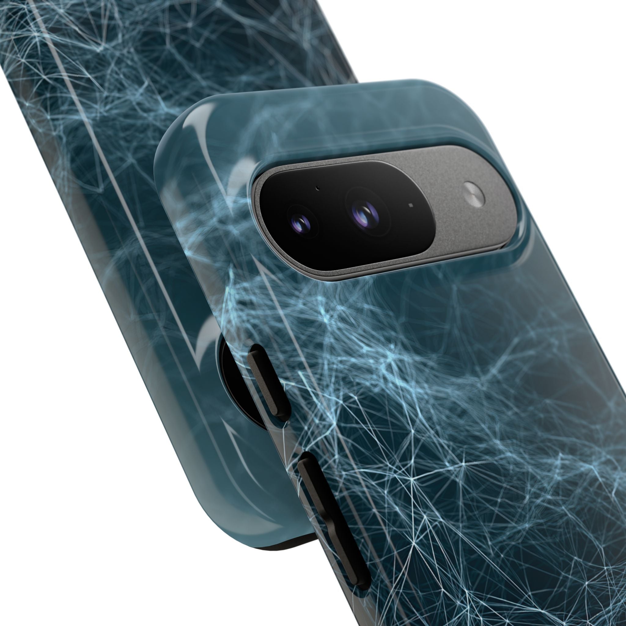 Teal Tough Phone Case for Google Pixel - Arctic Neural Mesh