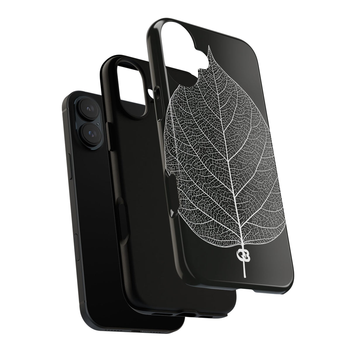 Monochrome Leaf Skeleton · Tough Phone Case for iPhone · Black