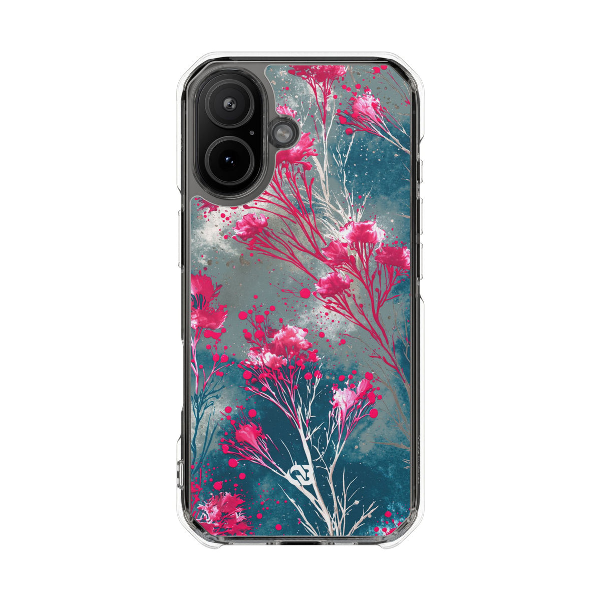 Cyber Blossom · Clear Impact Magnetic Phone Case for iPhone · Teal