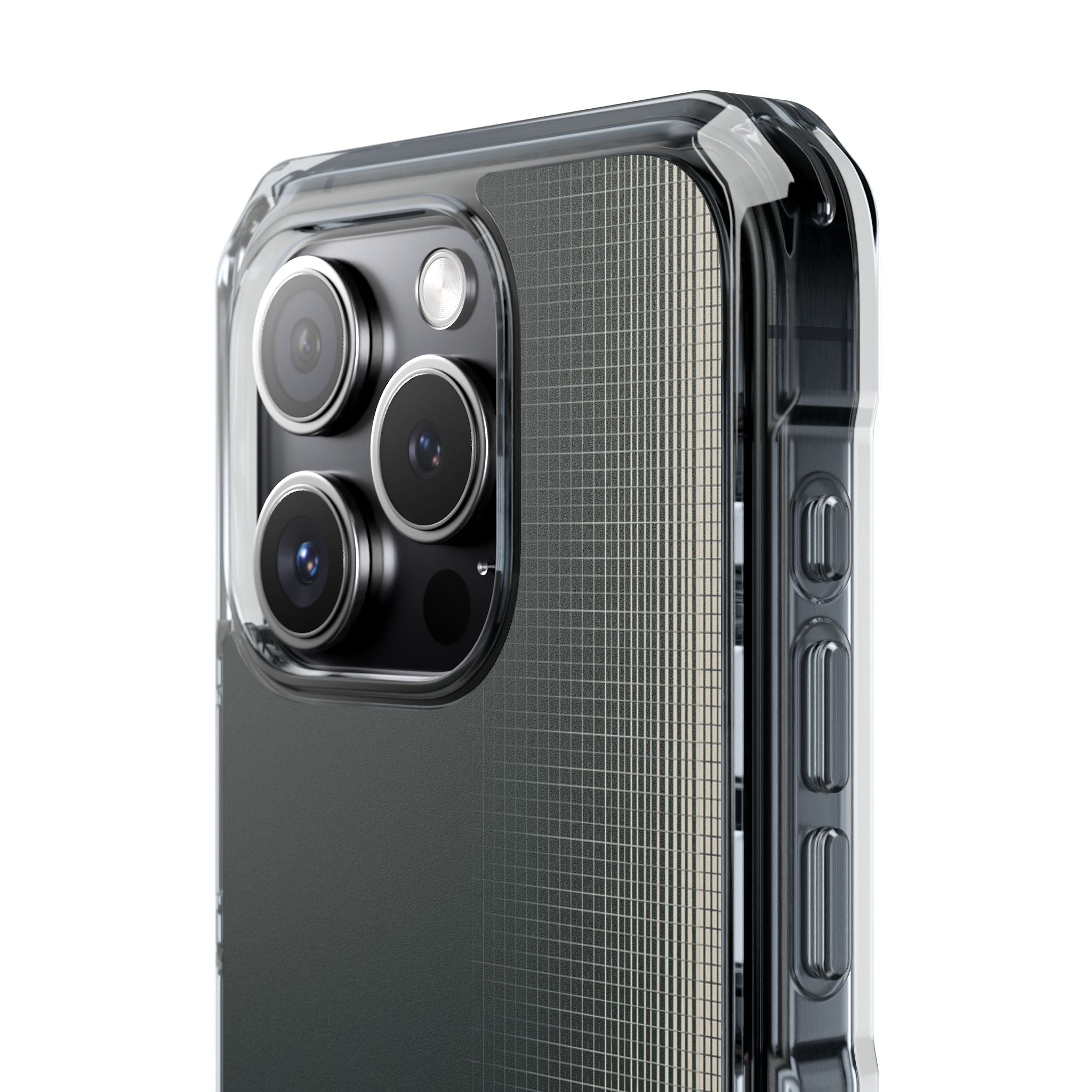 Grey Impact MagSafe Phone Case for iPhone - Charcoal Tech Grid
