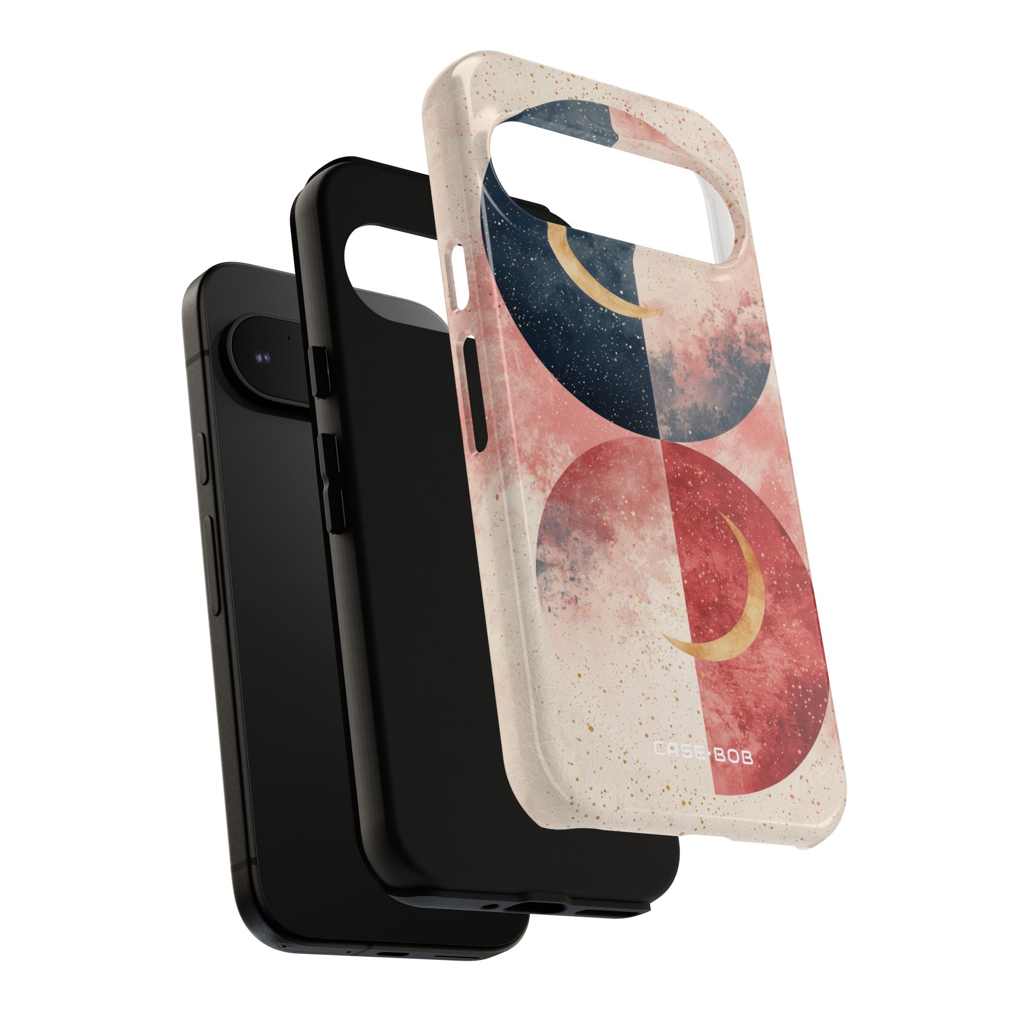 Goldene Halbmondkreise Google Pixel 9 Case - Tough