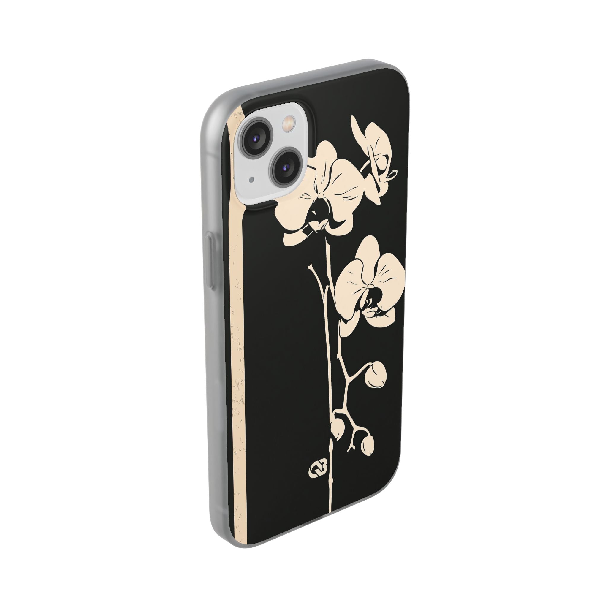 Black Lite Phone Case for iPhone - Obsidian Bone Orchid
