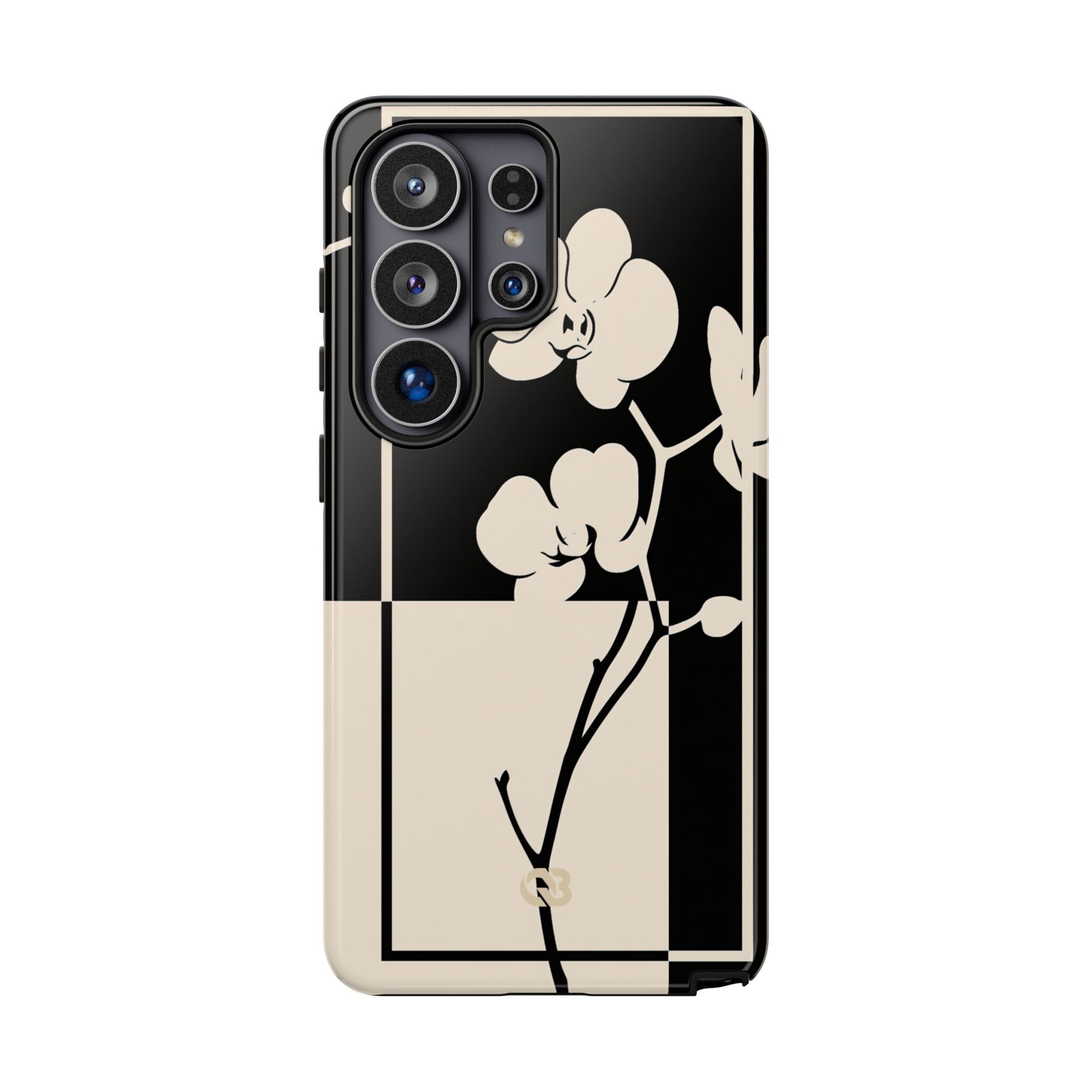 Beige Tough Phone Case for Samsung - Nocturnal Orchid Frame
