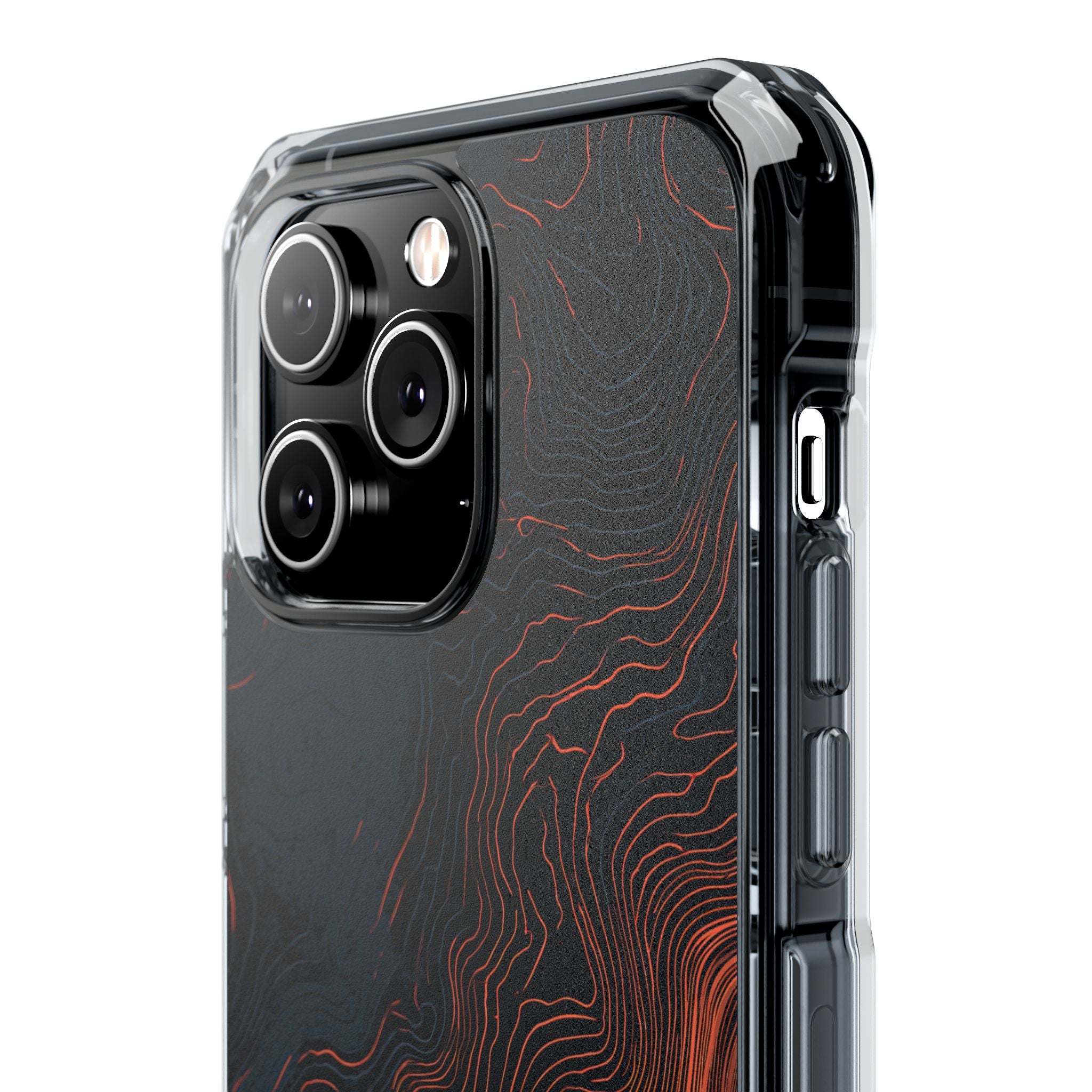 Black Impact MagSafe Phone Case for iPhone - Volcanic Basalt Map