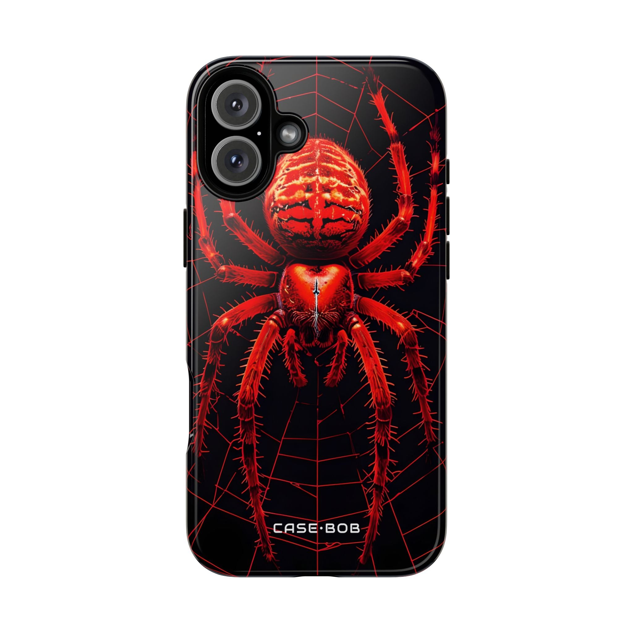 Crimson Spiderweb iPhone 16 Plus Case - Tough