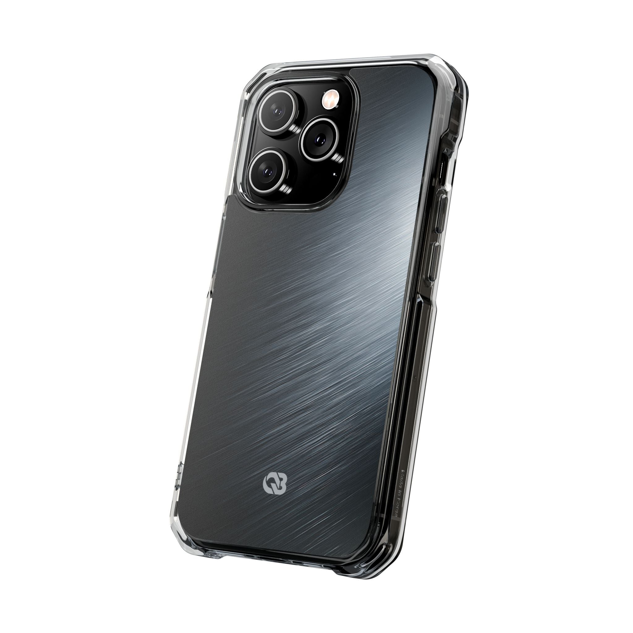 Grey Impact MagSafe Phone Case for iPhone - Charcoal Brushed Steel