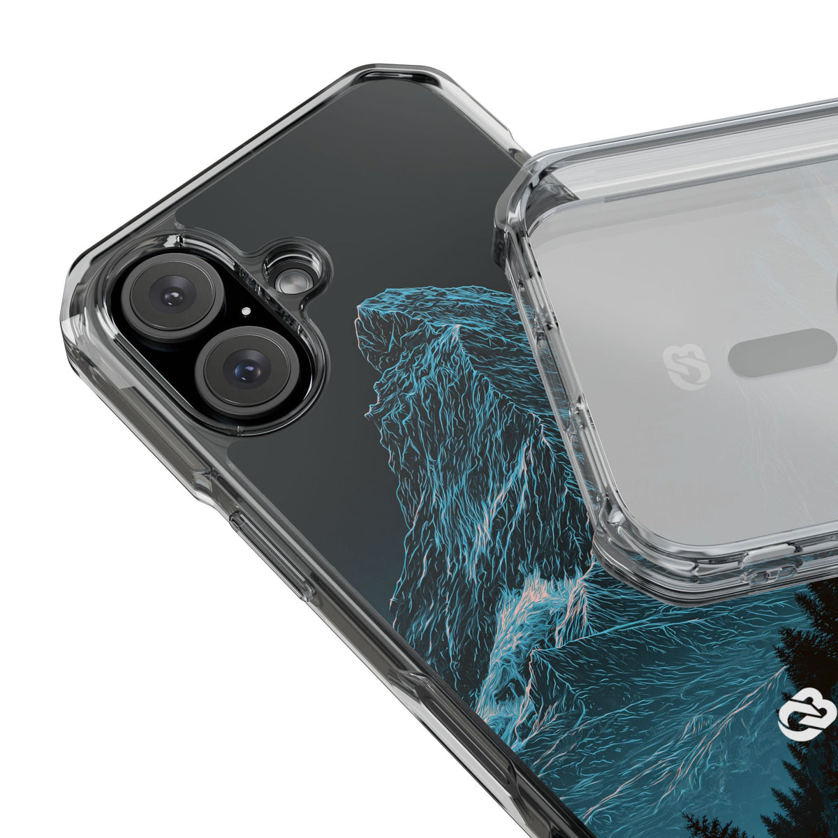 Glacial Alpine Peak · Clear Impact Magnetic Phone Case for iPhone · Blue