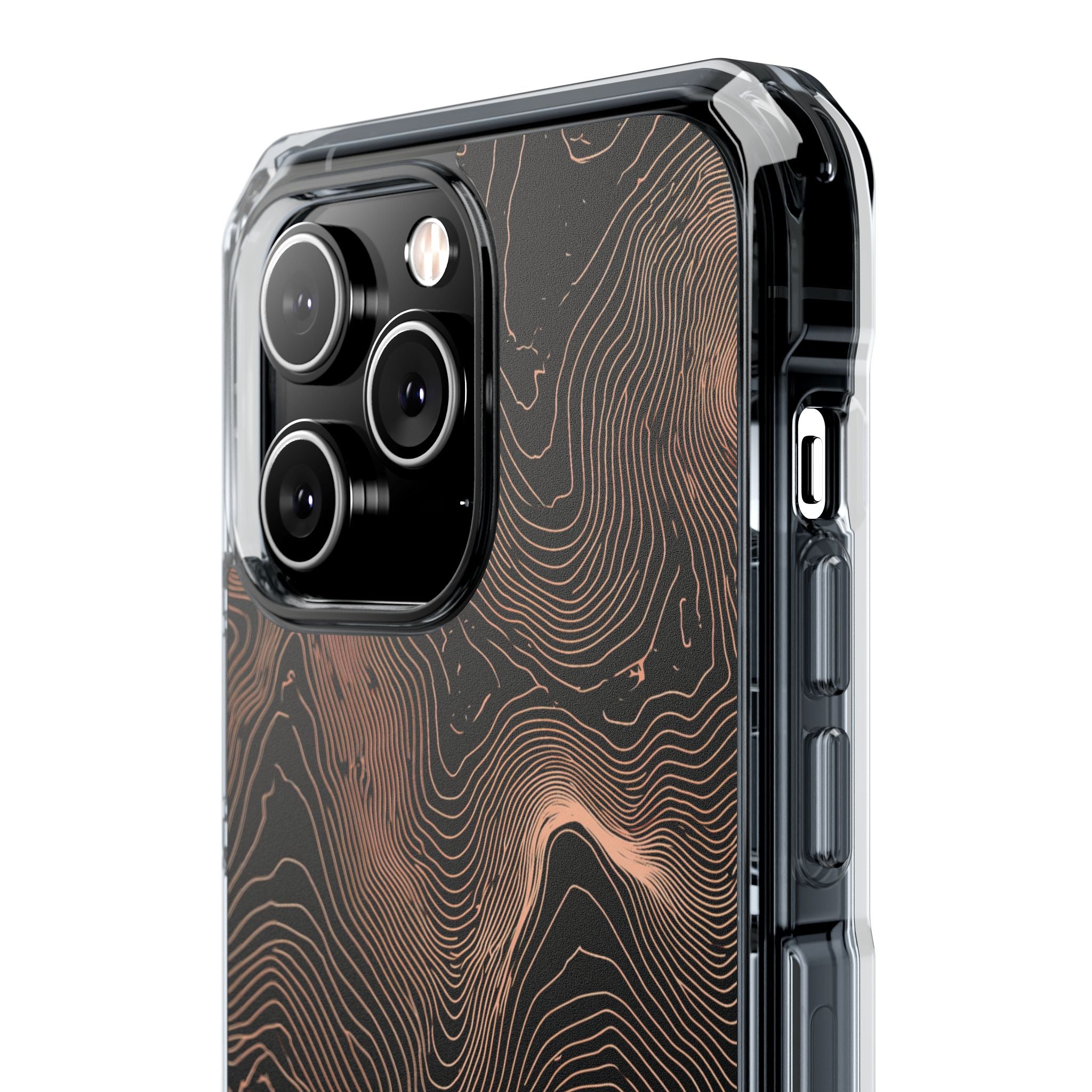 Orange Impact MagSafe Phone Case for iPhone - Salmon Ridge Topo