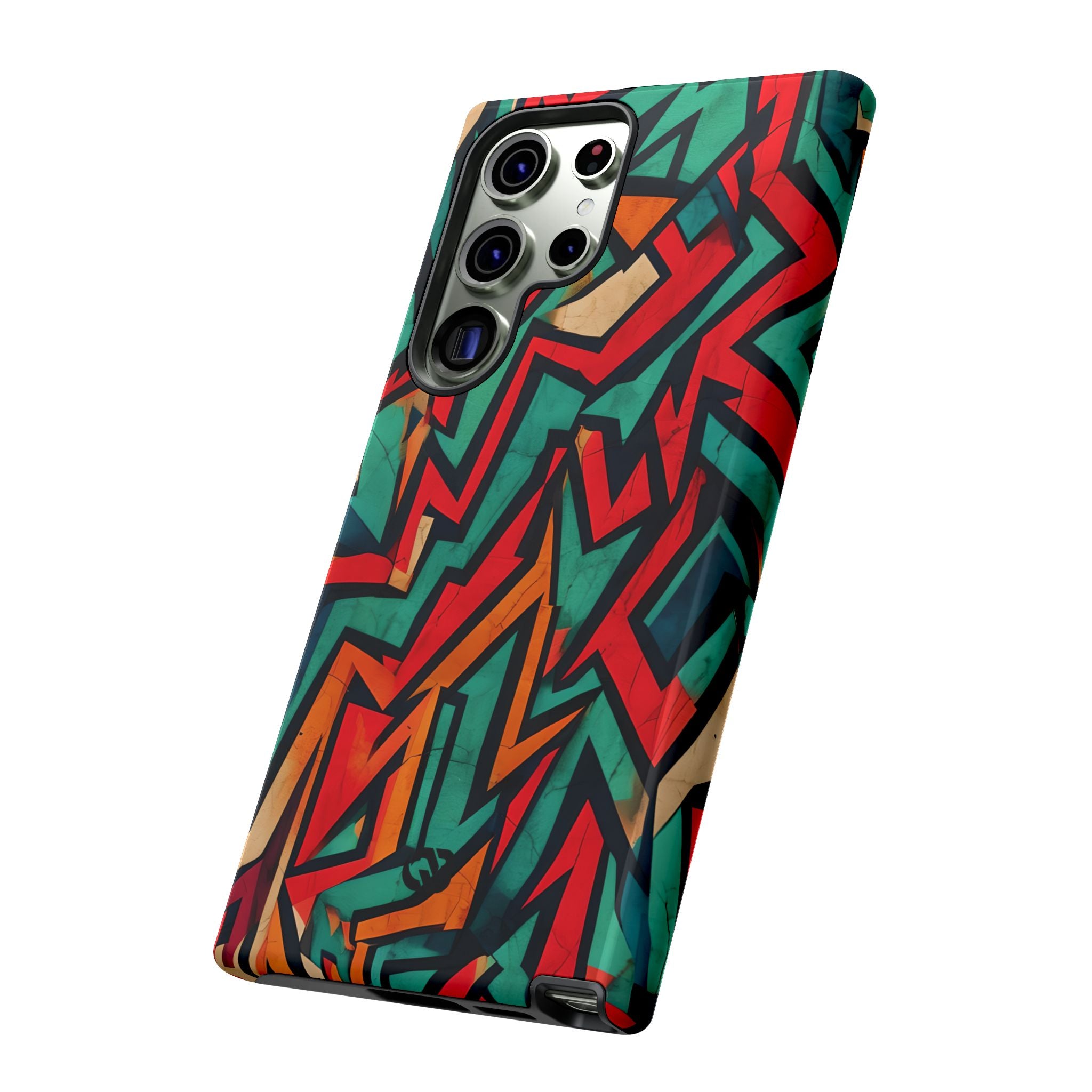 Jagged Teal Static · Tough Phone Case for Samsung