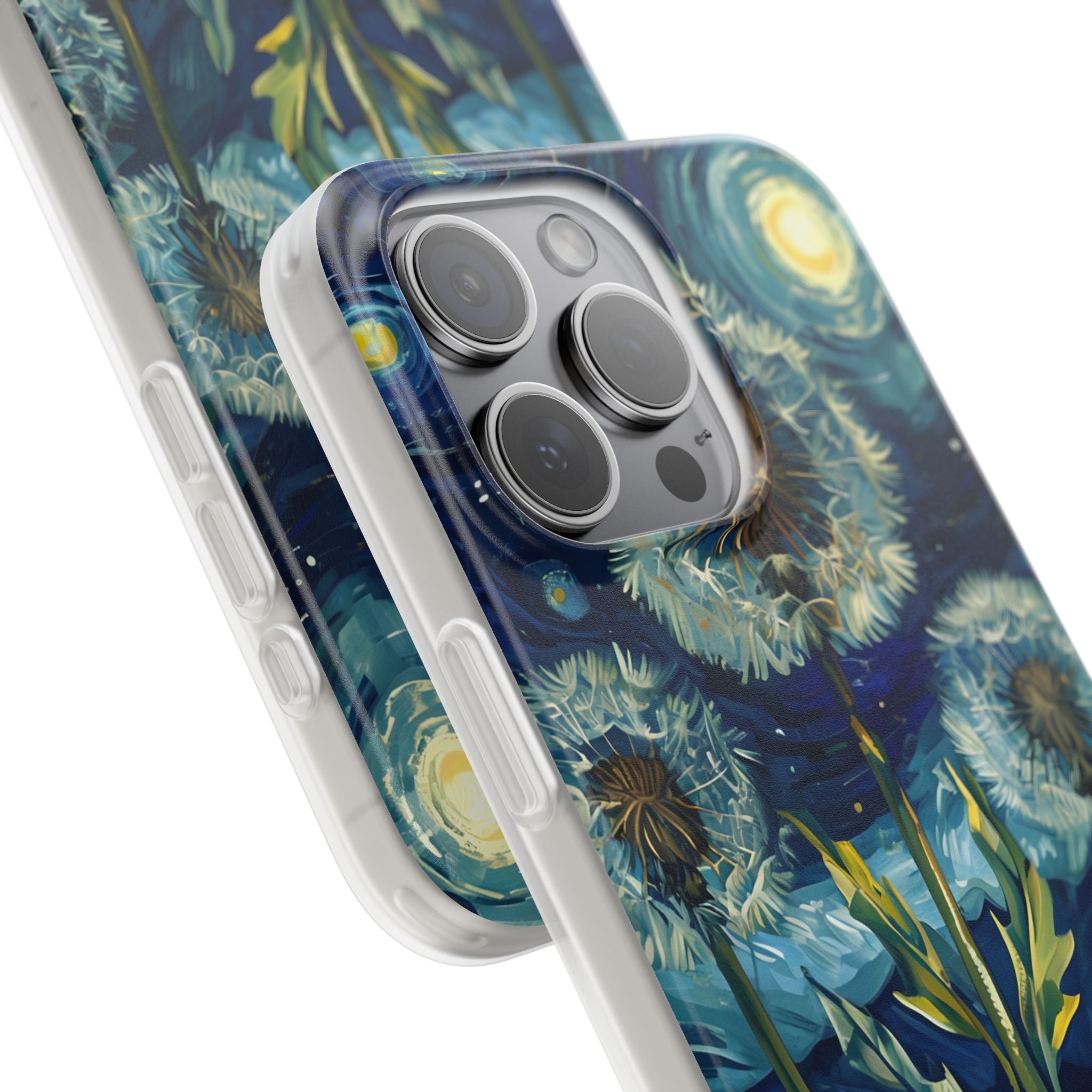 Starry Dandelion Swirl · Soft Phone Case for iPhone