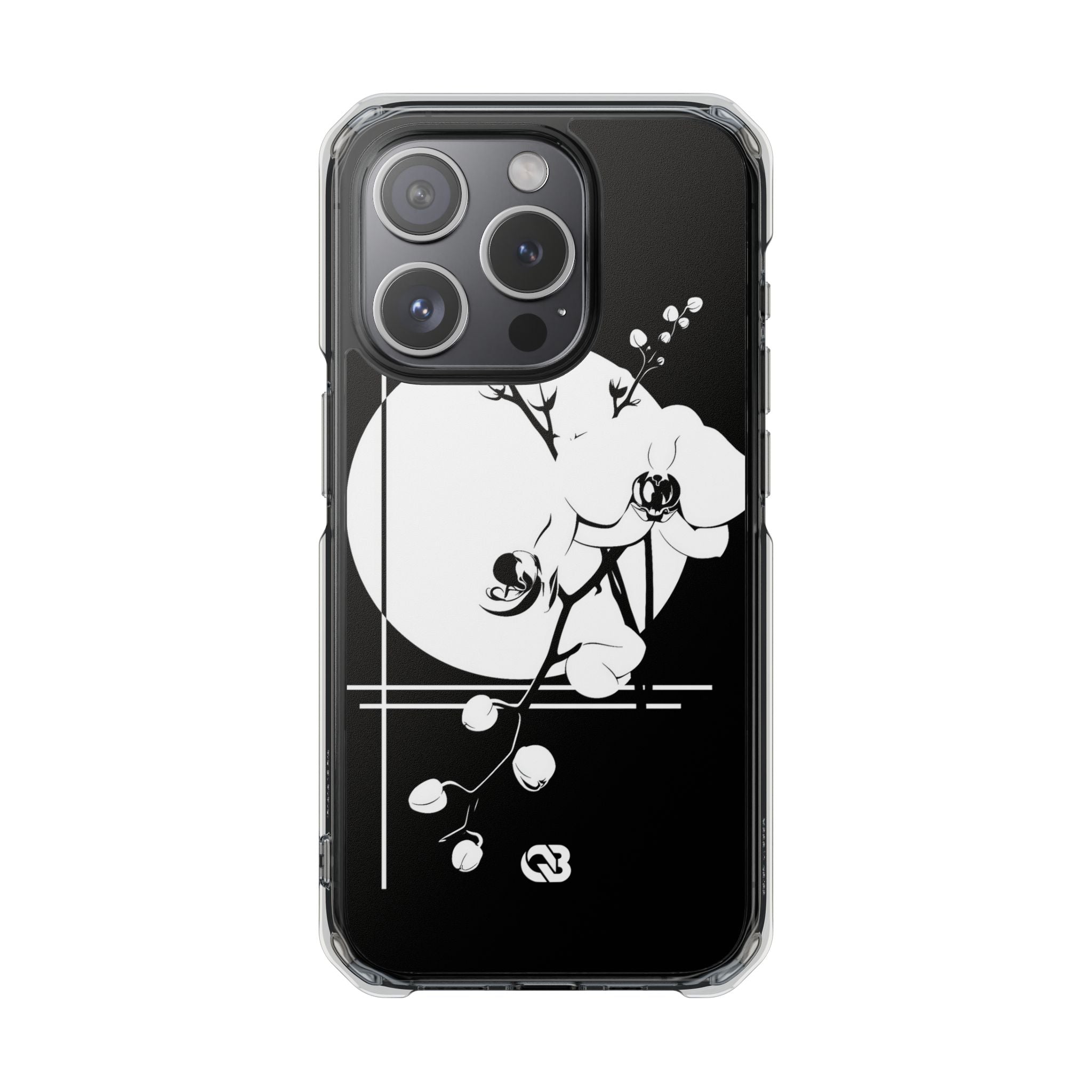 Black Impact MagSafe Phone Case for iPhone - Lunar Orchid Grid