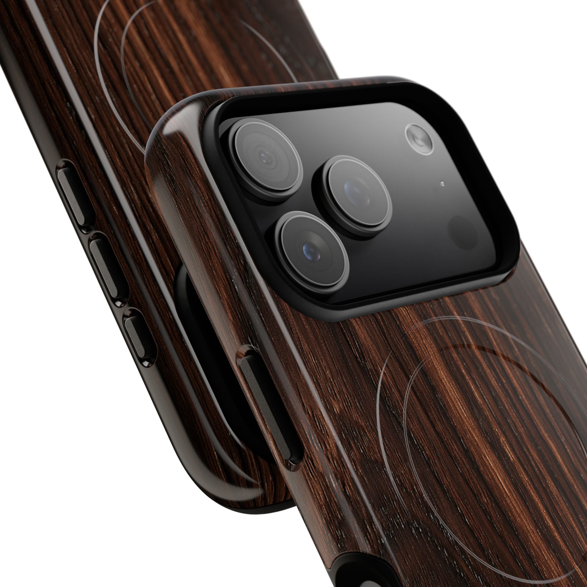 Brown Tough 2.0 Magsafe Phone Case for iPhone - Burnished Mahogany Grain