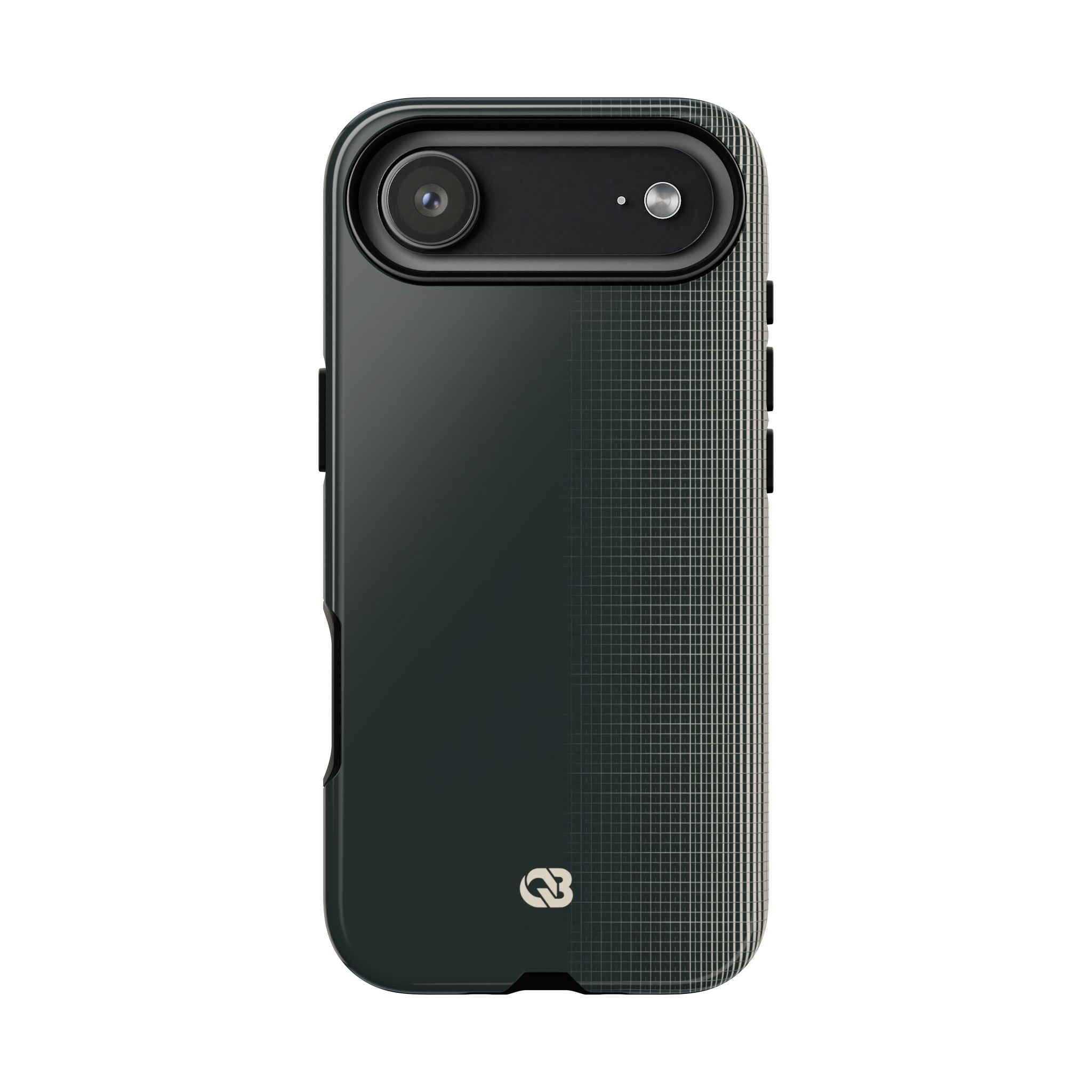 Grey Tough Phone Case for iPhone - Charcoal Tech Grid