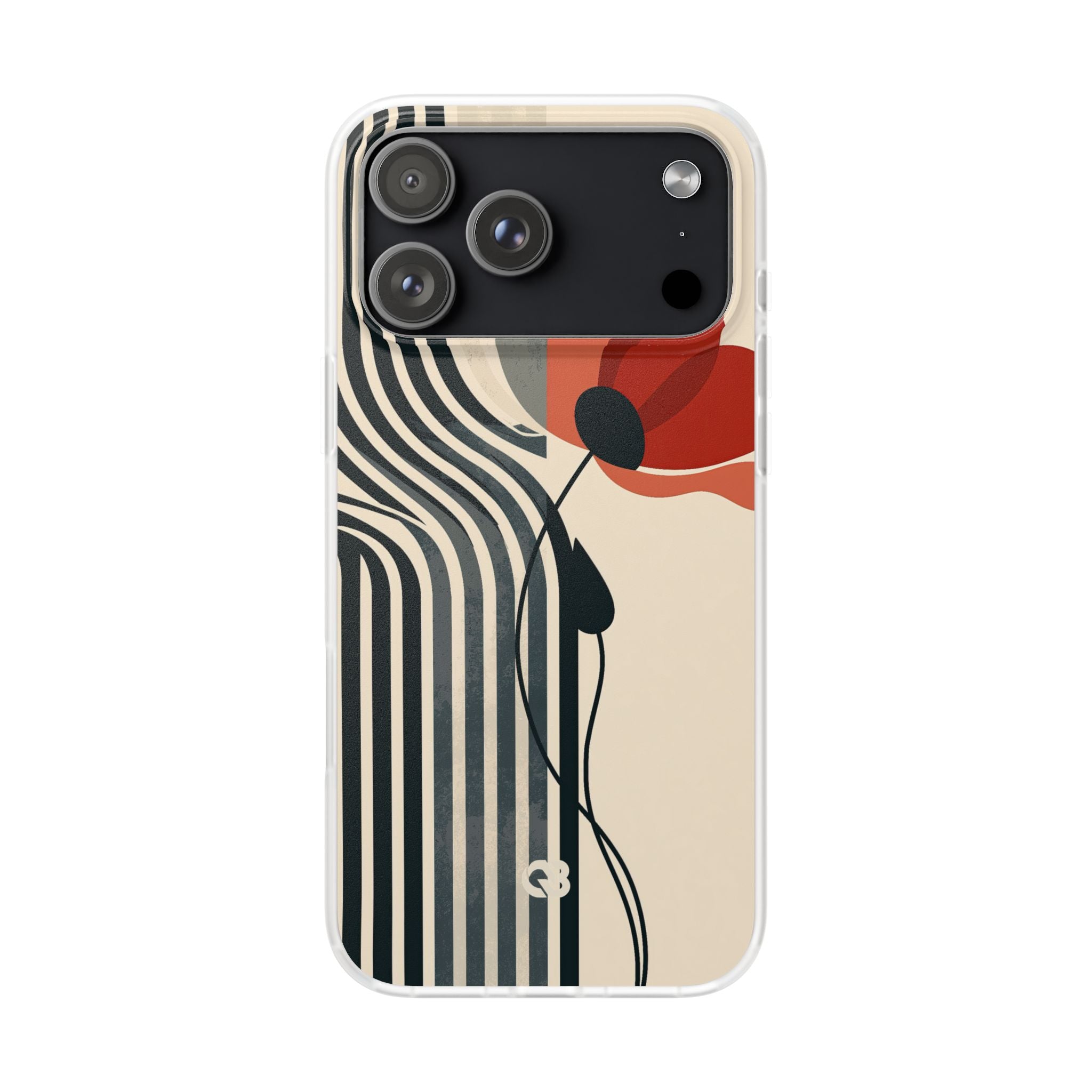 Beige Lite Phone Case for iPhone - Crimson Line Bloom