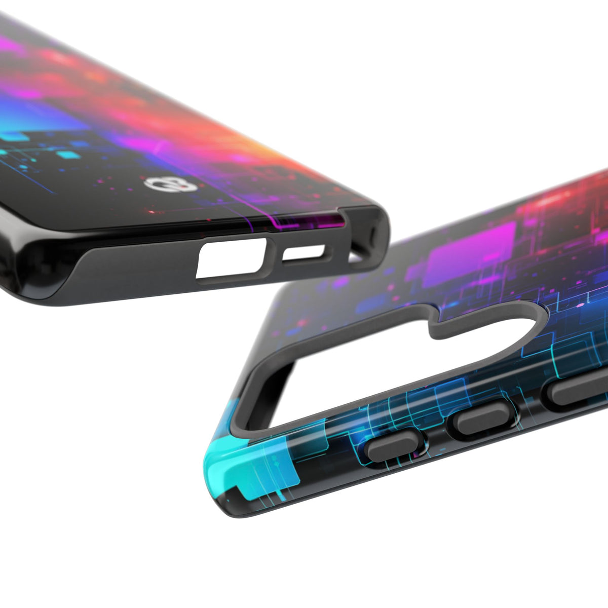 Spectral Circuit Grid · Tough Phone Case for Samsung · Black