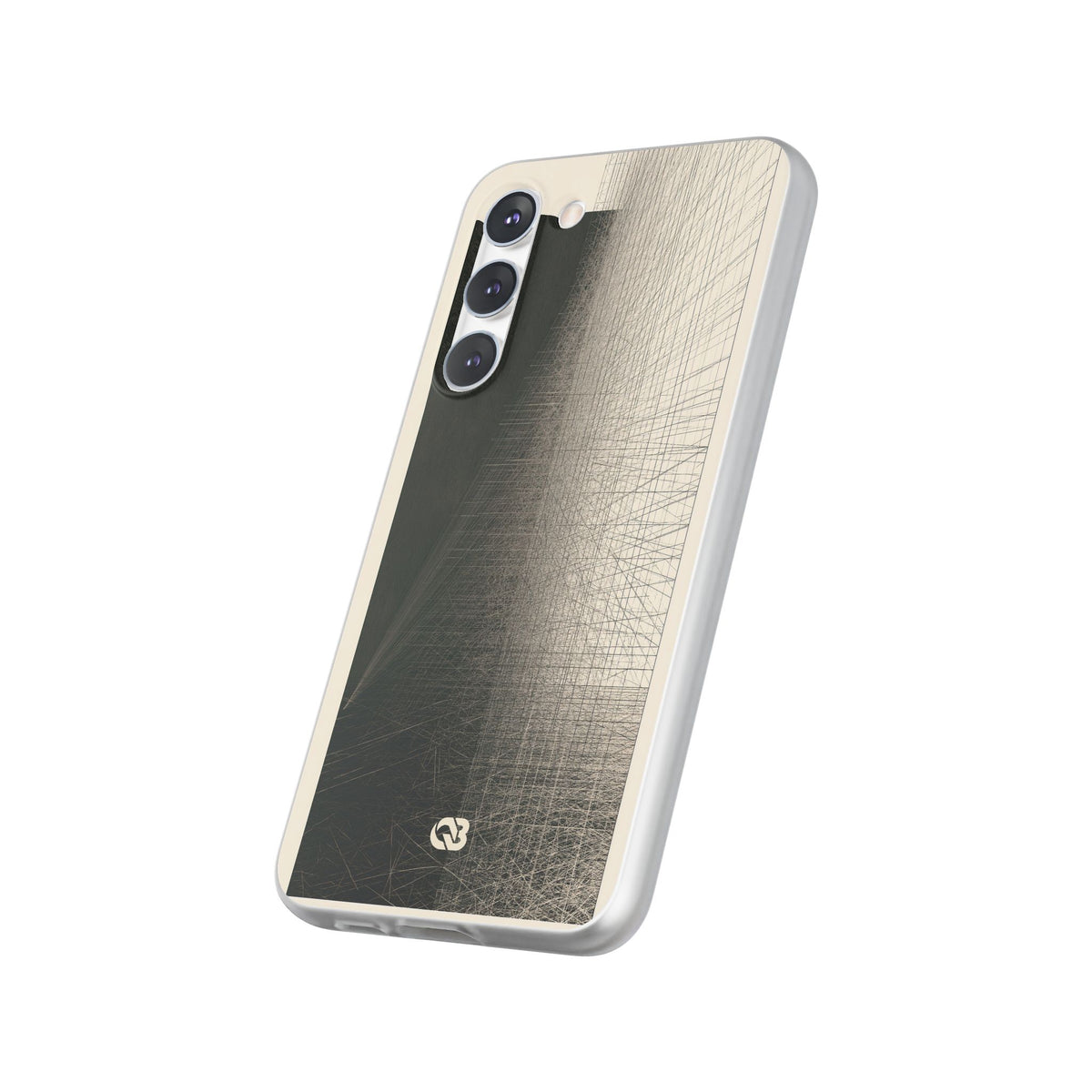 Beige Lite Phone Case for Samsung - Brutalist Graphite Grid