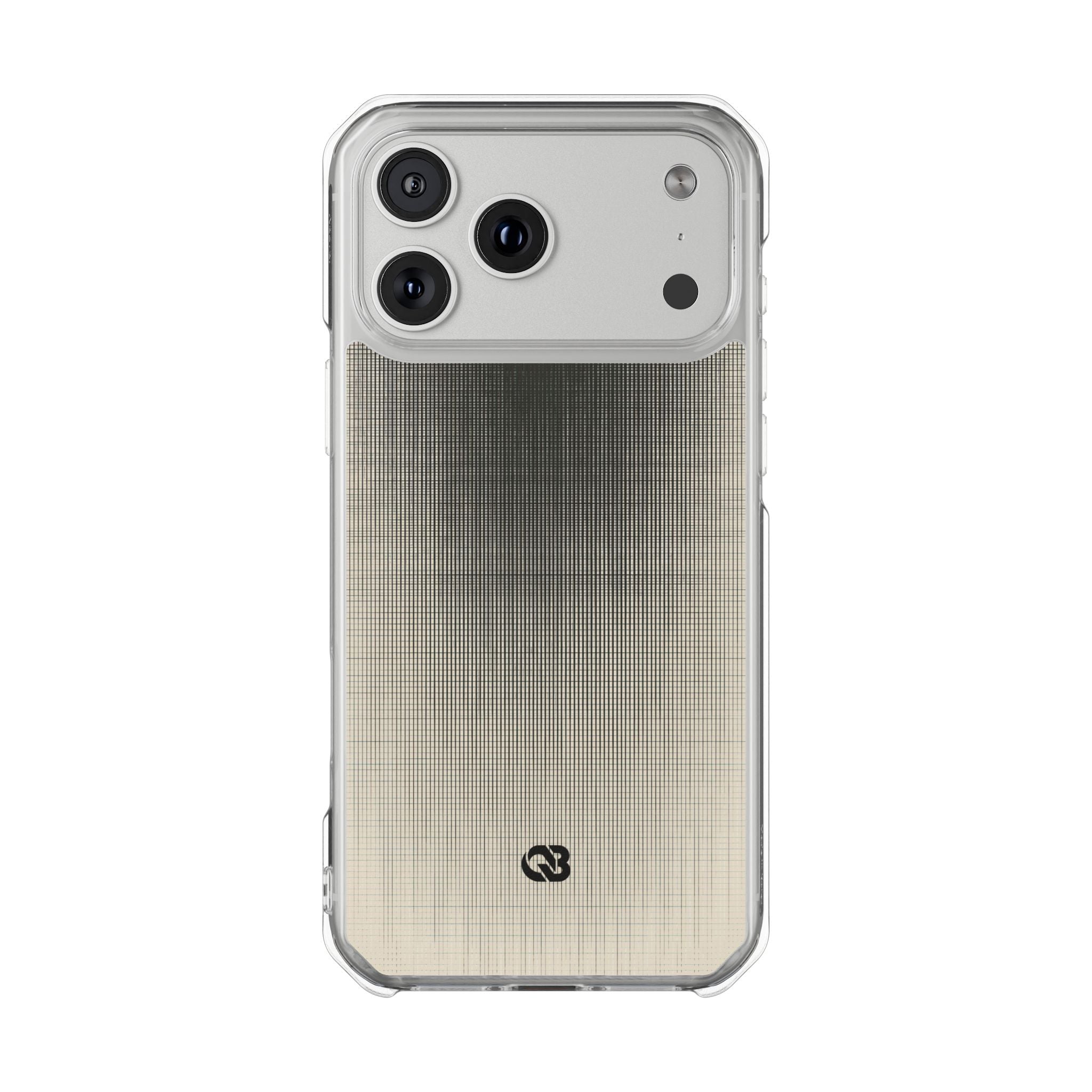 Beige Impact MagSafe Phone Case for iPhone - Carbon Screen Grid