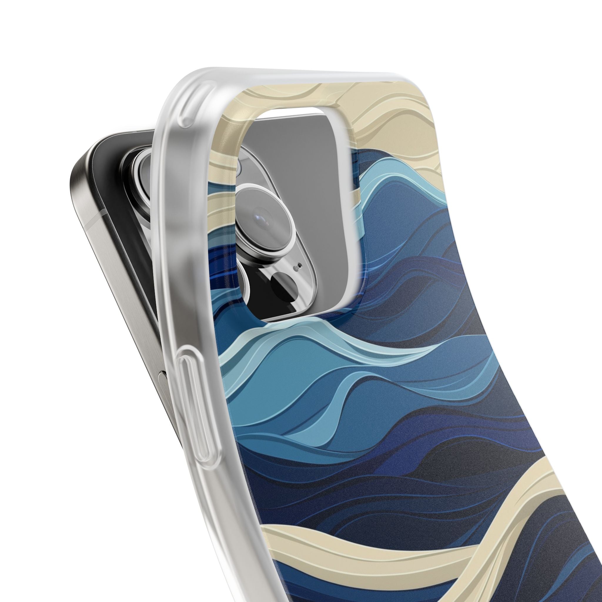 Cobalt Coast Layers · Soft Phone Case for iPhone
