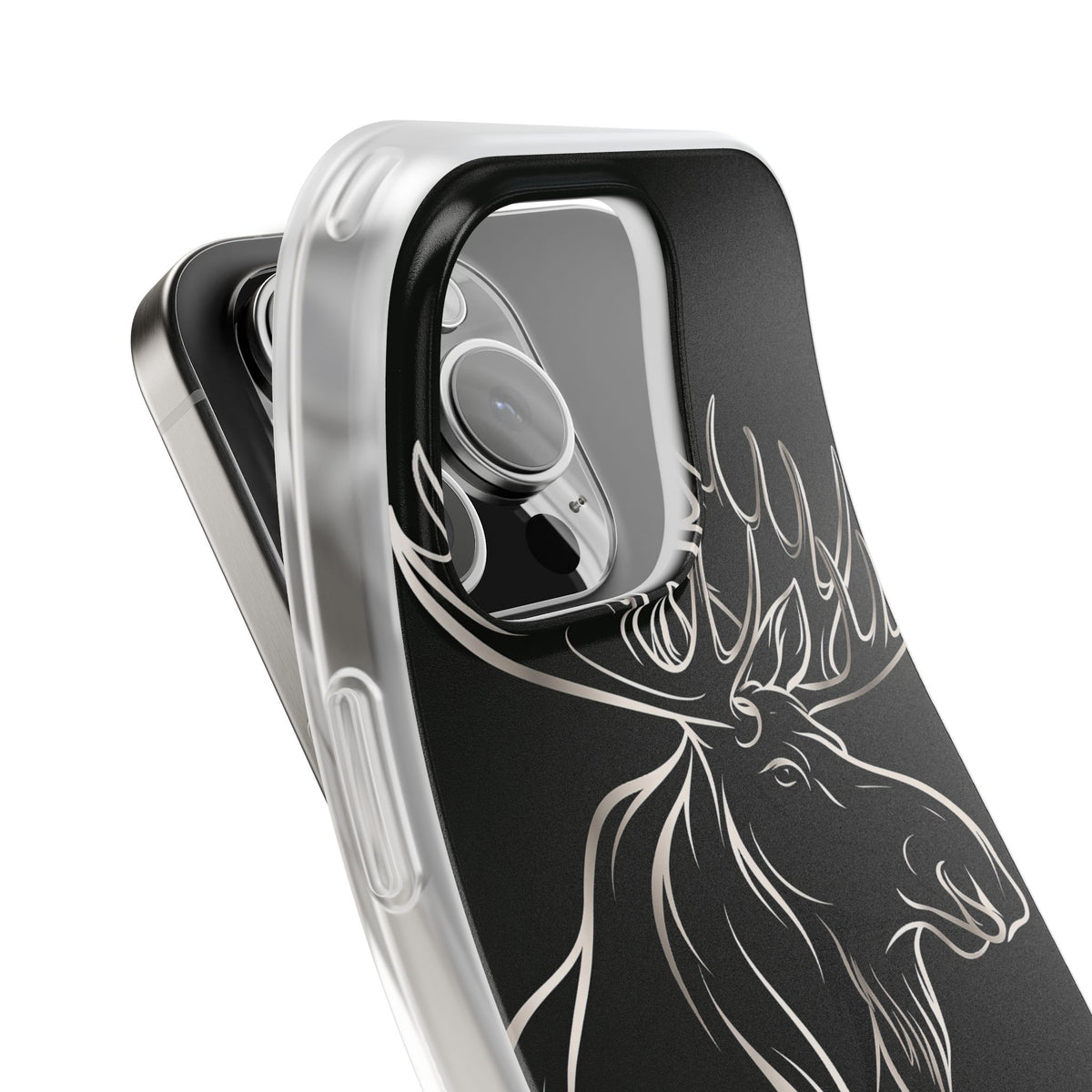 Nordic Moose Contour · Lite Phone Case for iPhone · Black
