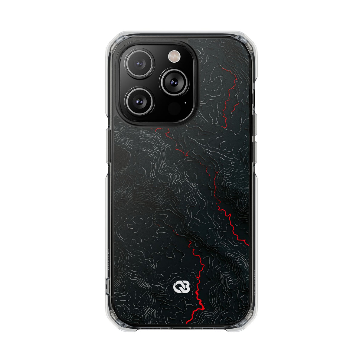 Crimson Rift · Clear Impact Magnetic Phone Case for iPhone · Black