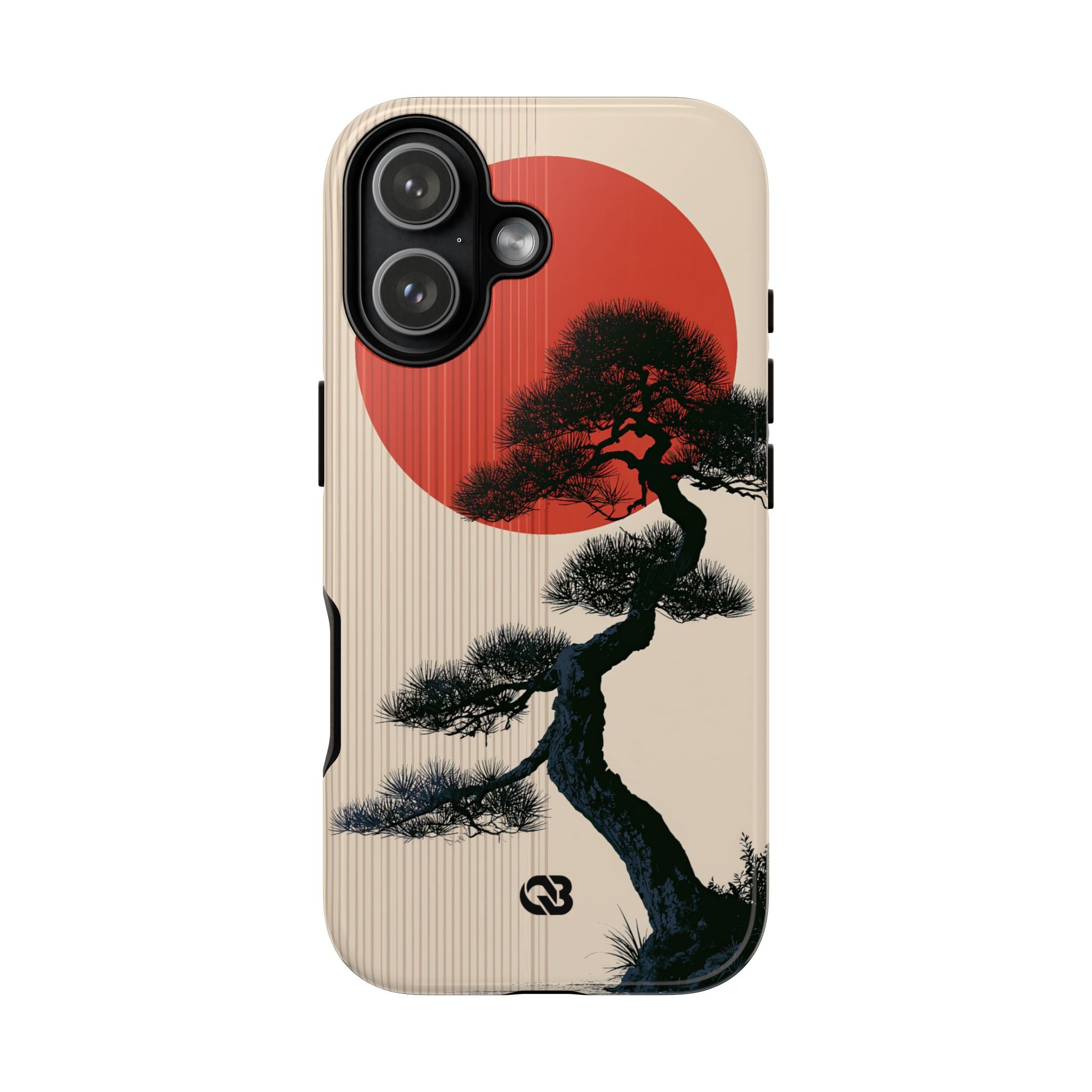 Beige Tough Phone Case for iPhone - Kyoto Crimson Pine