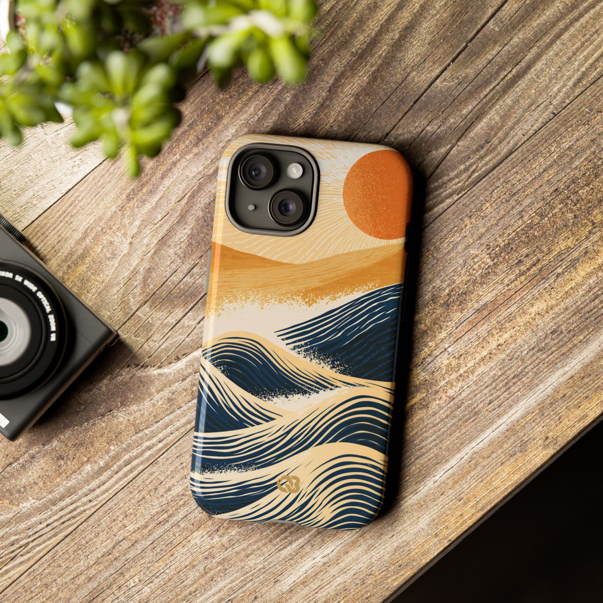 Blue Tough Phone Case for iPhone - Kyoto Cresting Tide