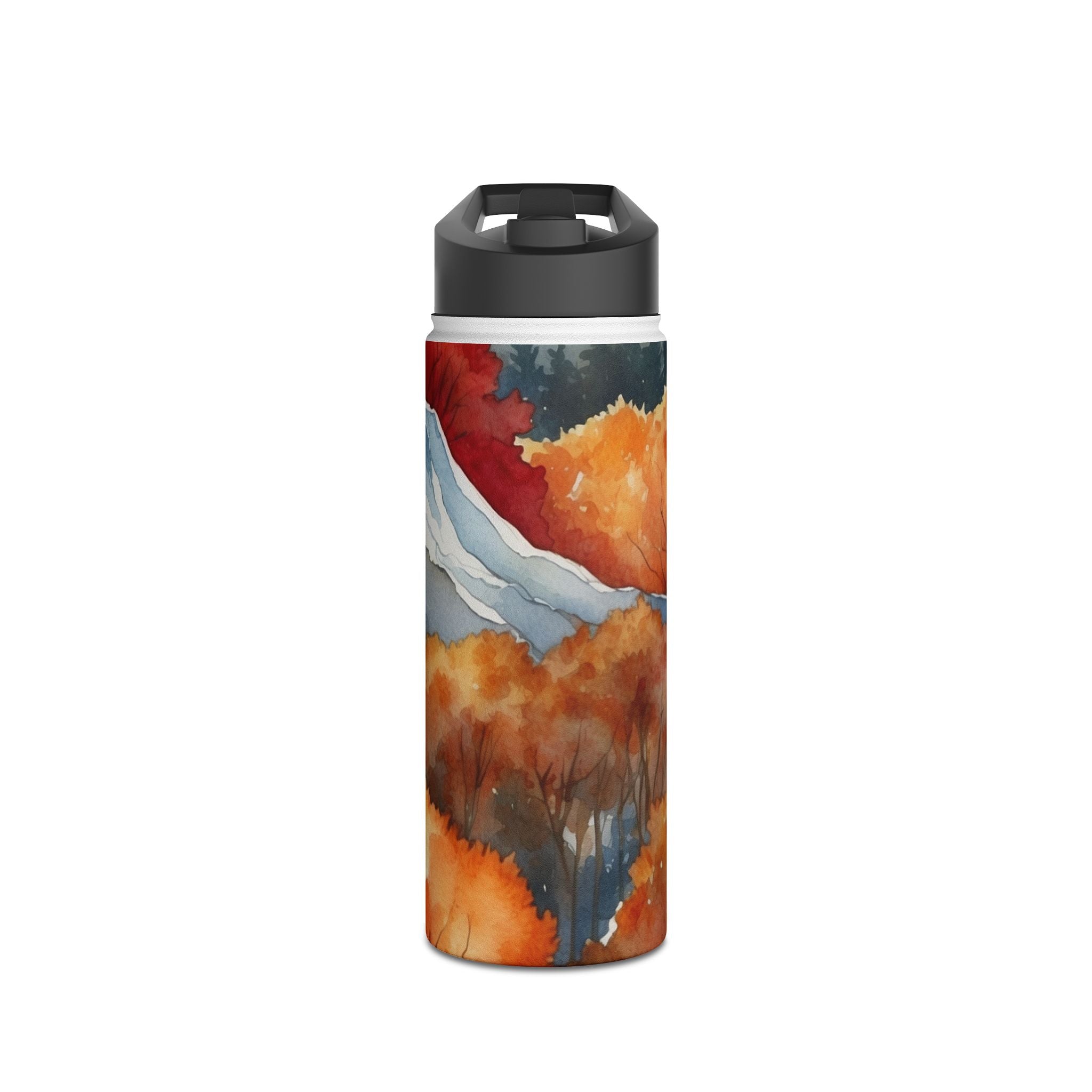 Snowcapped Ember Mountains - Stainless Steel Water Bottle