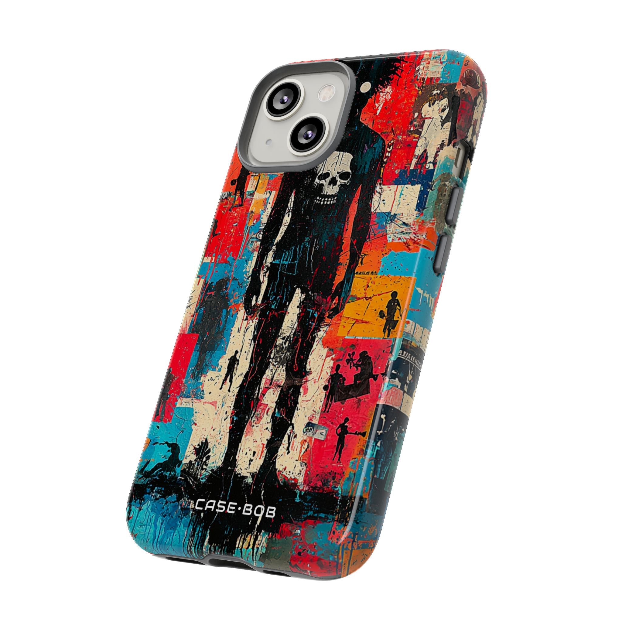 Spiky Skull Silhouette iPhone 14 Case - Tough