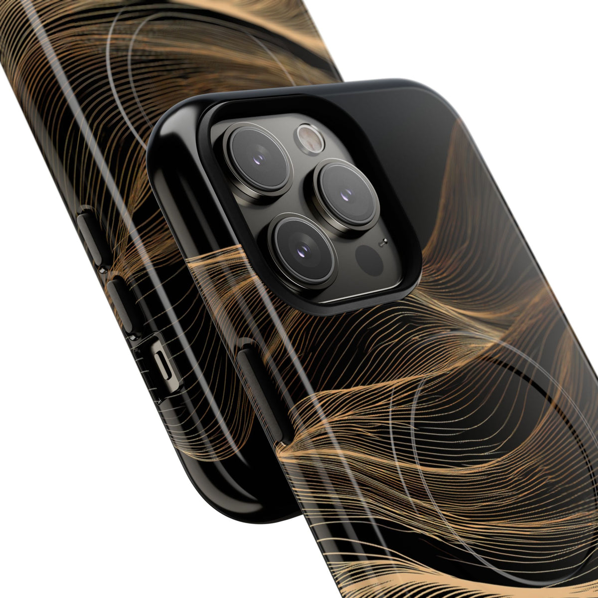 Black Tough 2.0 Magsafe Phone Case for iPhone - Copper Topo Ridge