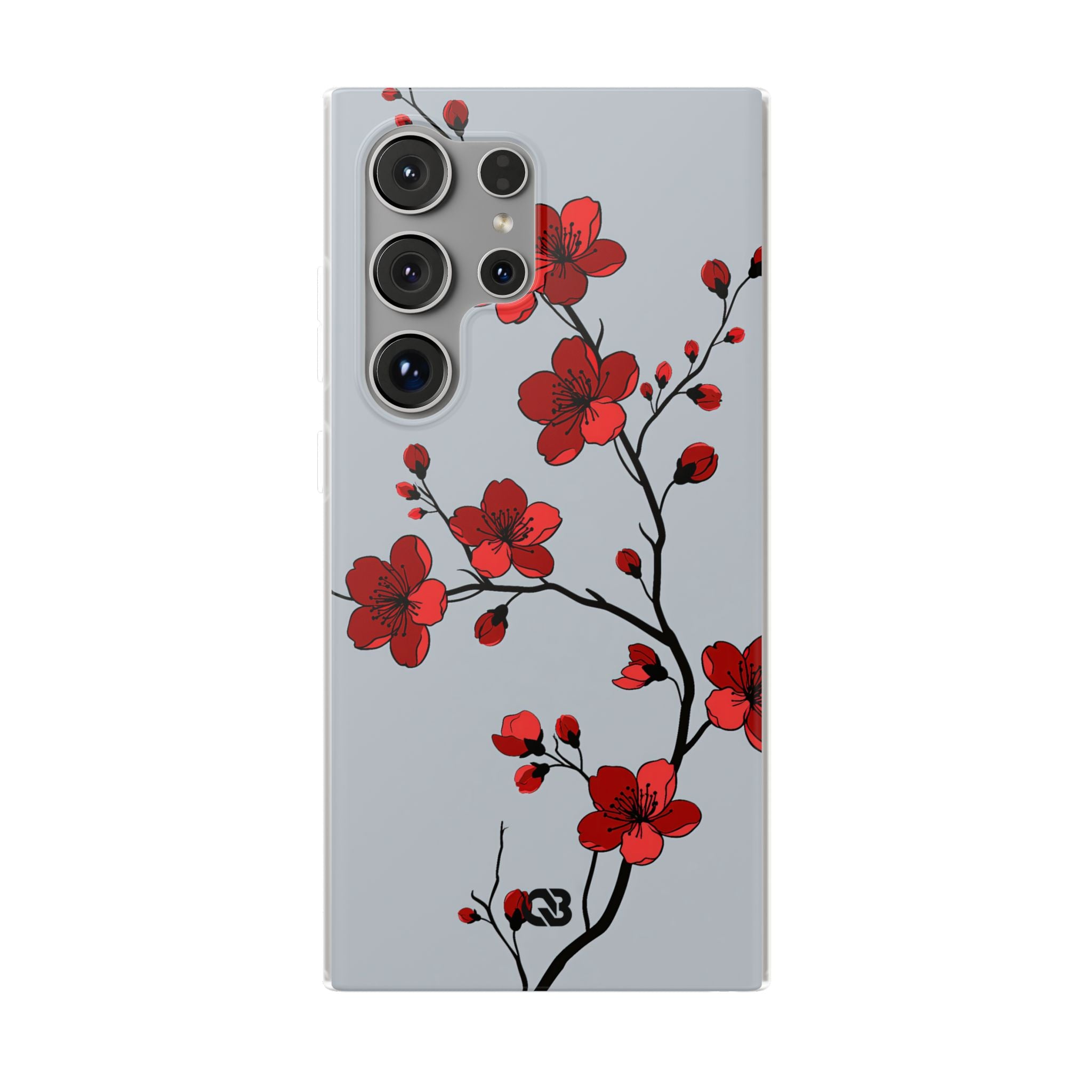 Grey Lite Phone Case for Samsung - Crimson Blossom Onyx